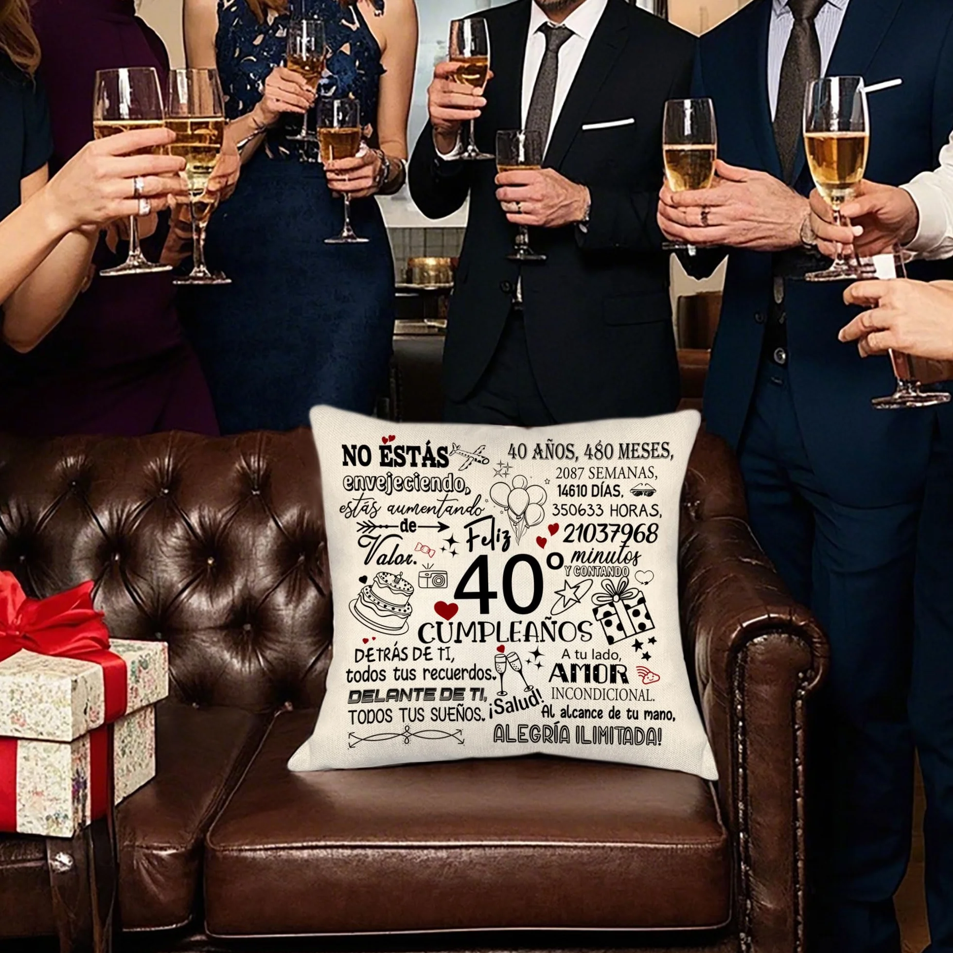 Funda de Cojín para 50 Años Mujeres Hombres Regalo 10-100 Años