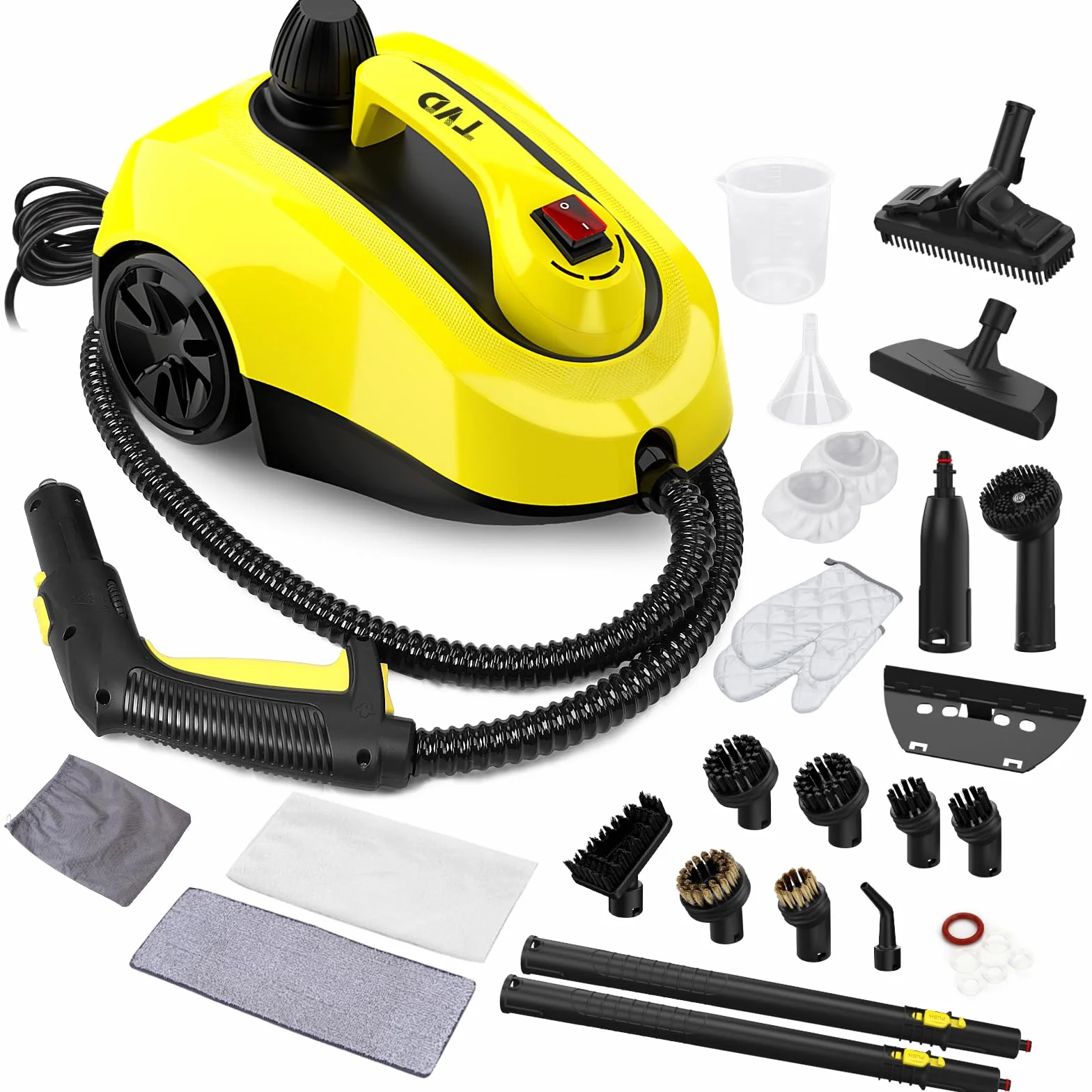 TVD Limpiador de vapor, limpiador de tejidos, con un cable de alimentación extralargo de 5 metros. Adecuado para hornos, alfombras, sofás, baños, superficies de tela y mucho más.