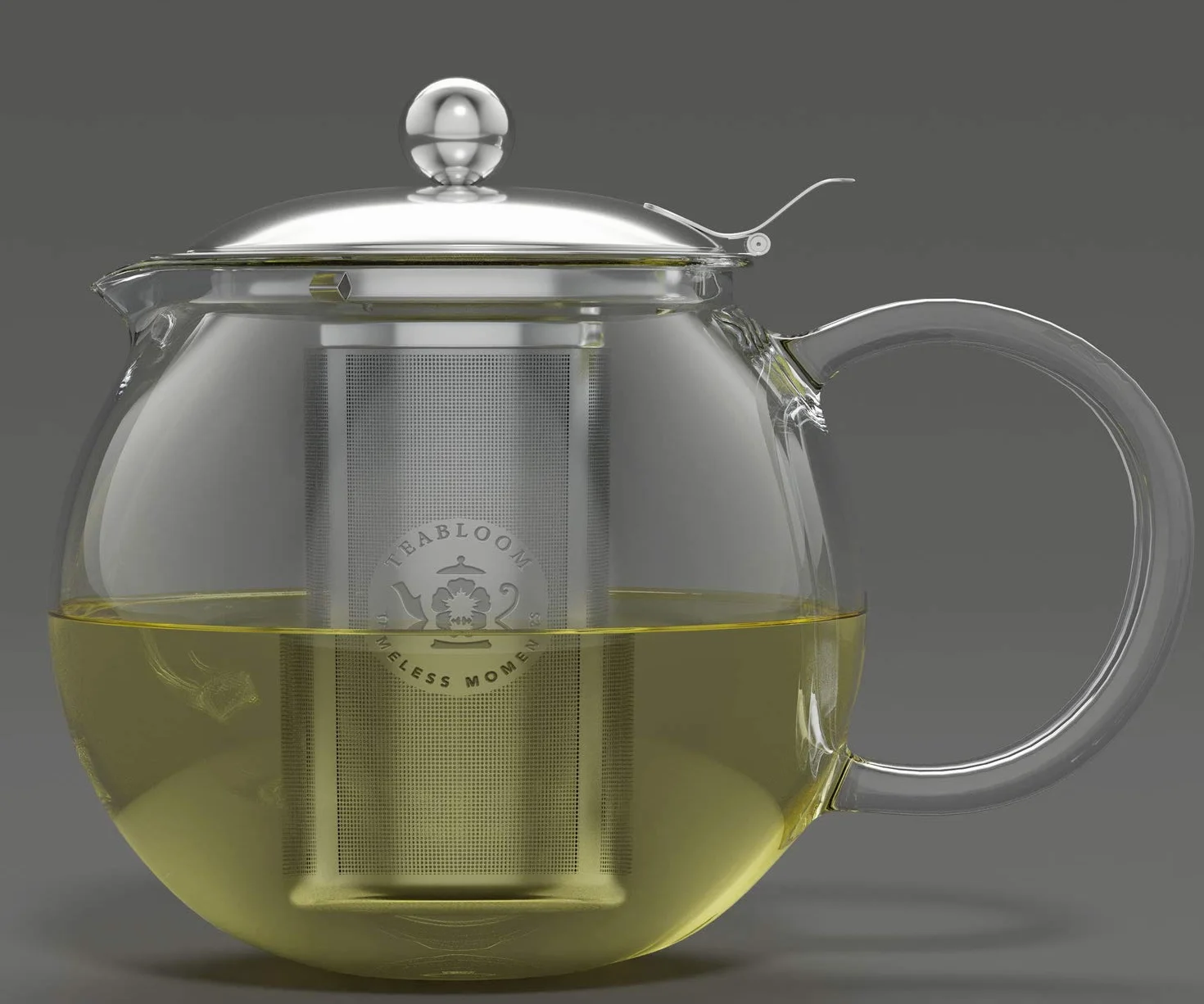 Teabloom Tetera Clásica de Cristal 1200 ml con Infusor Extraíble de Acero Inoxidable