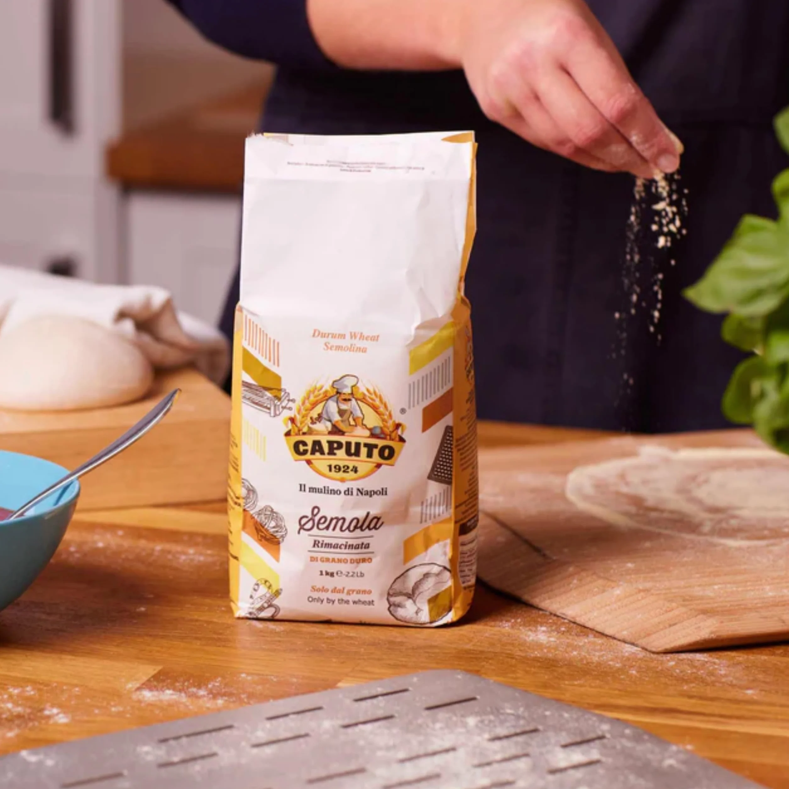 Caputo Semola Rimacinata 1 kg Harina de Sémola de Trigo Duro Italiana para Pasta Fresca, Pizza y Pan