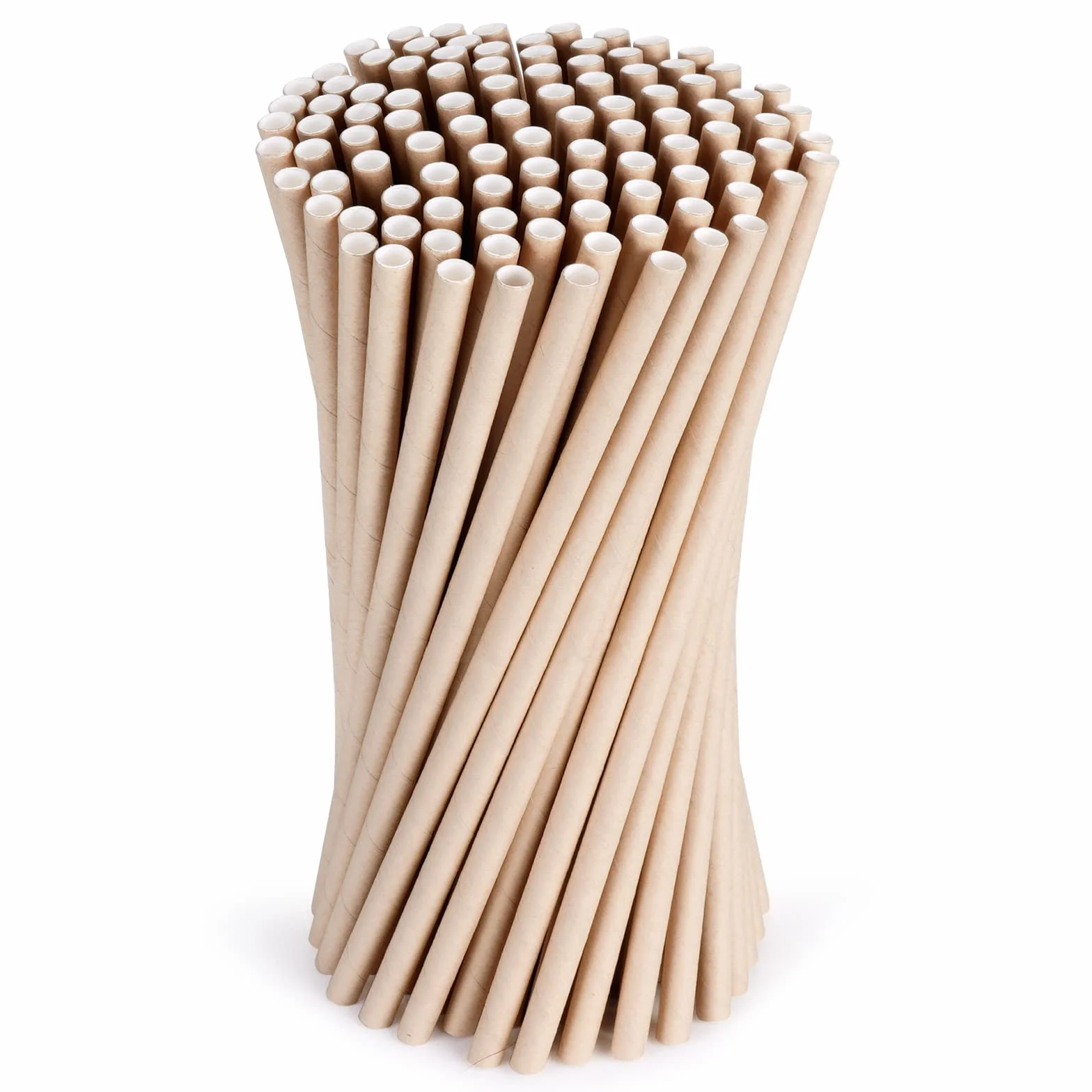 Vicloon Paja de Papel 100PCS Biodegradables Color Caqui
