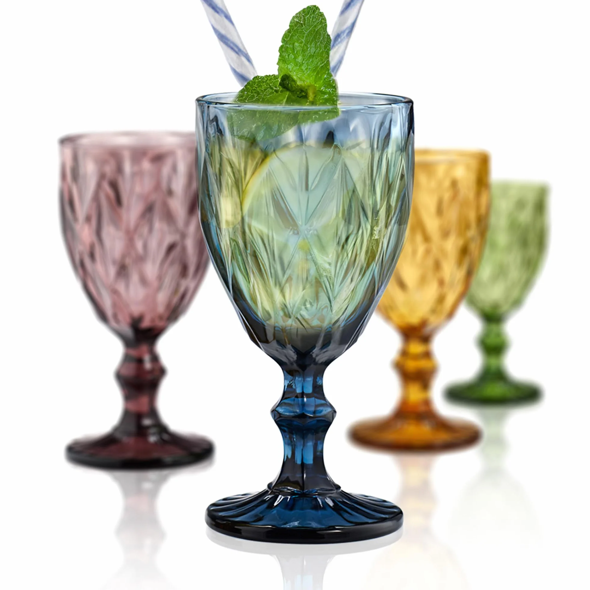 Artland – Copas Multicolor Highgate – Juego de 4 – Capacidad de 350ml Por Copa – Fantásticas para el Entretenimiento en el Bar en Casa – Excelente Idea de Regalo