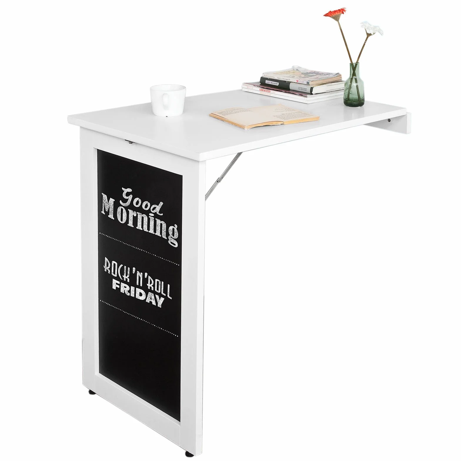 SoBuy Mesa Plegable Murale con Hoja Abatible Extensible 50x75x76cm Blanco