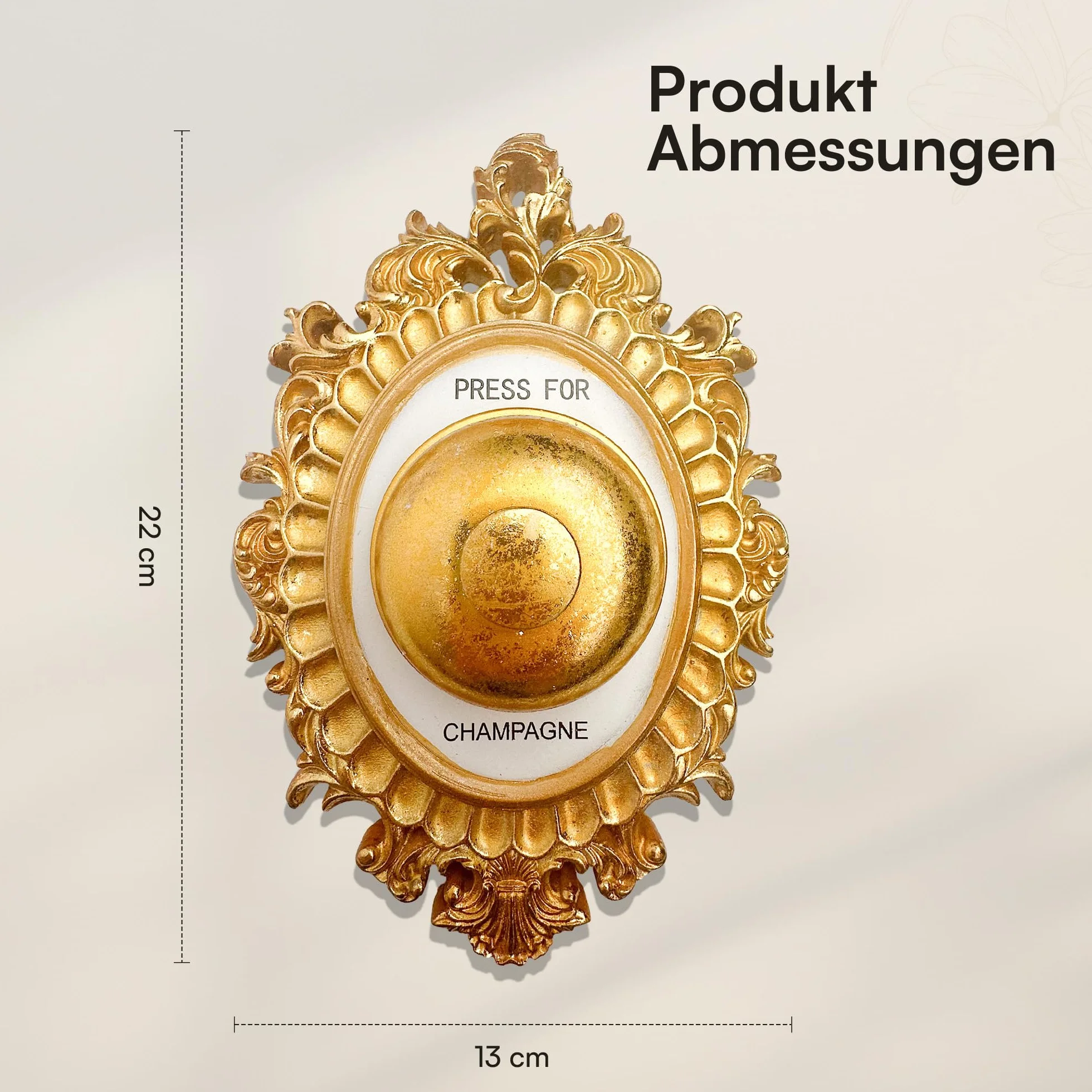 Campana de champán Efecto brillante Decoración de pared oro regalo amantes champán
