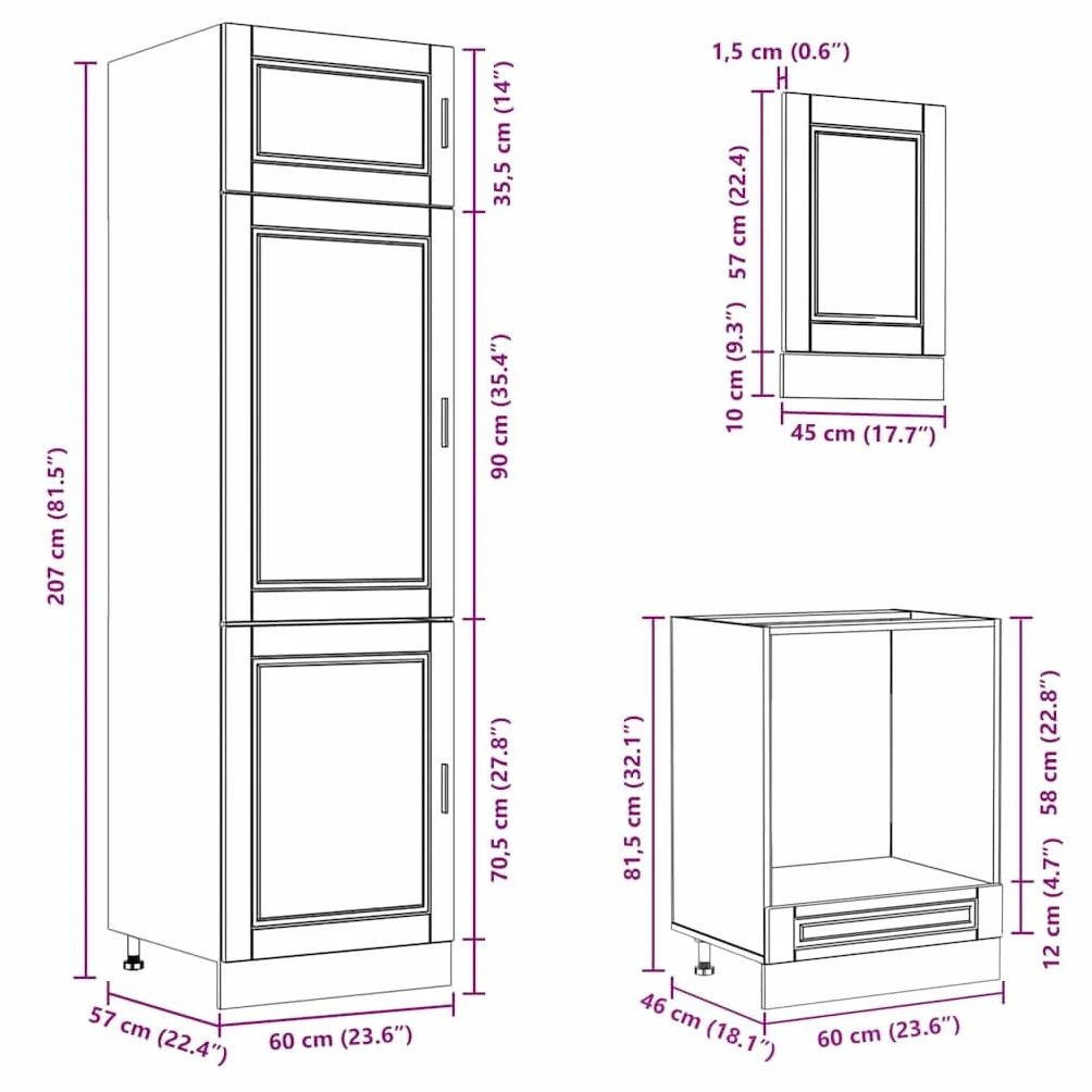 vidaXL Conjunto de armarios de Cocina Porto de 7 Piezas de Madera de ingeniería Blanca