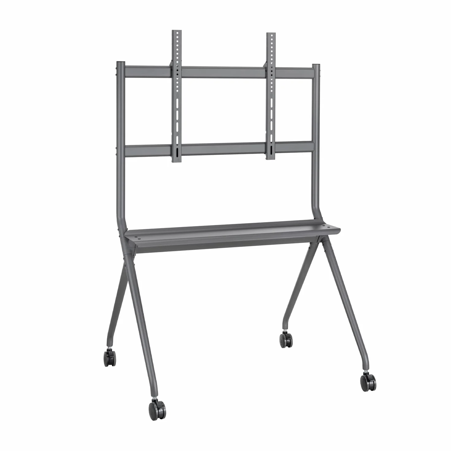 Aisens FT86FE-143 Soporte de Suelo Pro con Bandeja para TV hasta 120kg 50-86 Negro