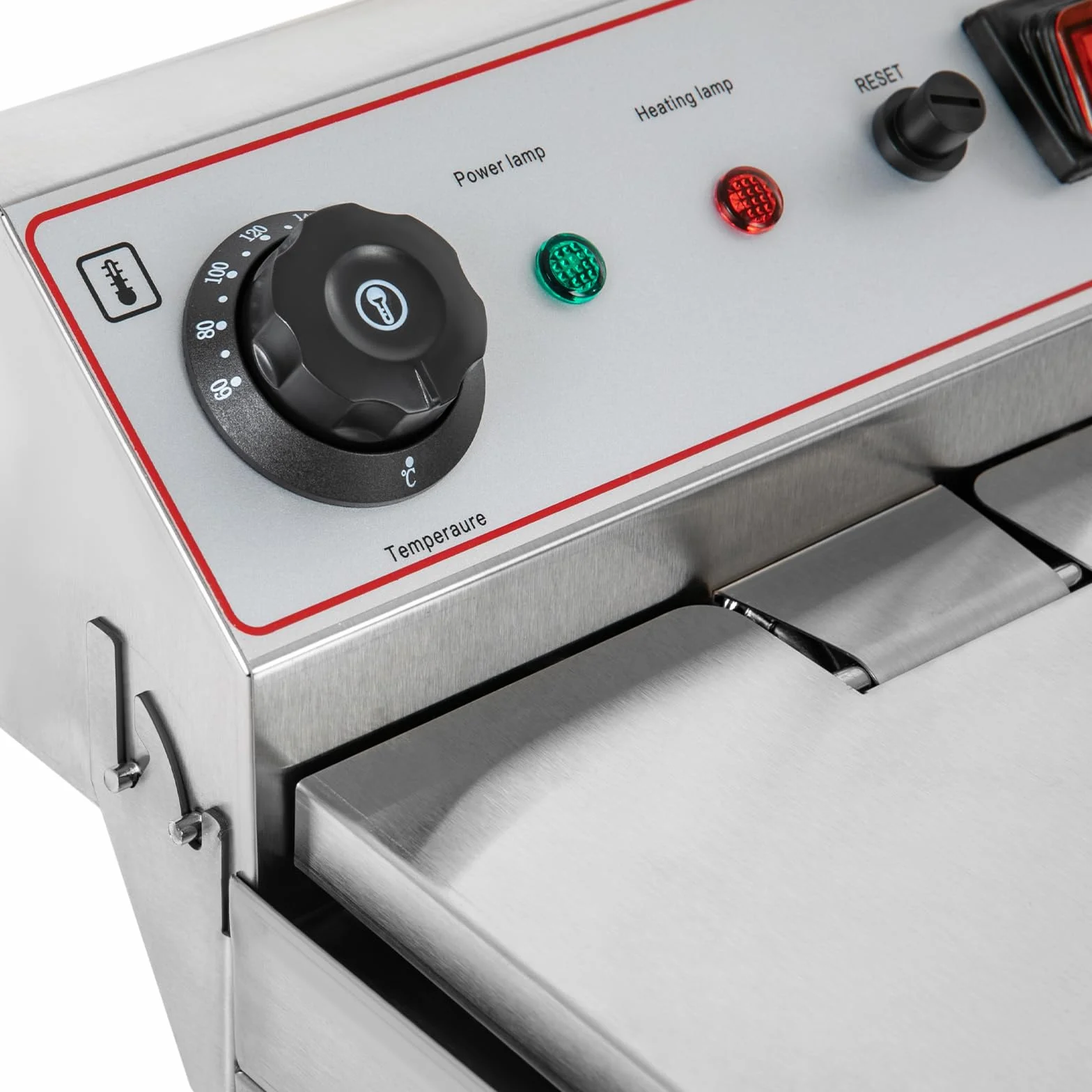 Sartén eléctrica comercial, plateada, freidora de aceite eléctrica, con 2 cestas, temperatura ajustable 60-200 °C, para restaurantes, aperitivos, fiestas 57