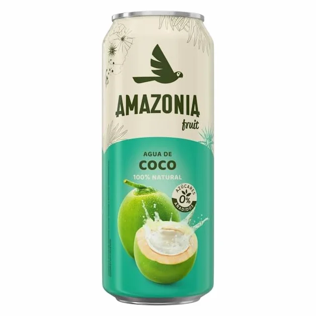 Amazonia Fruit Agua de Coco 100% Natural 12 x 500 ml, 0% Azúcares Añadidos