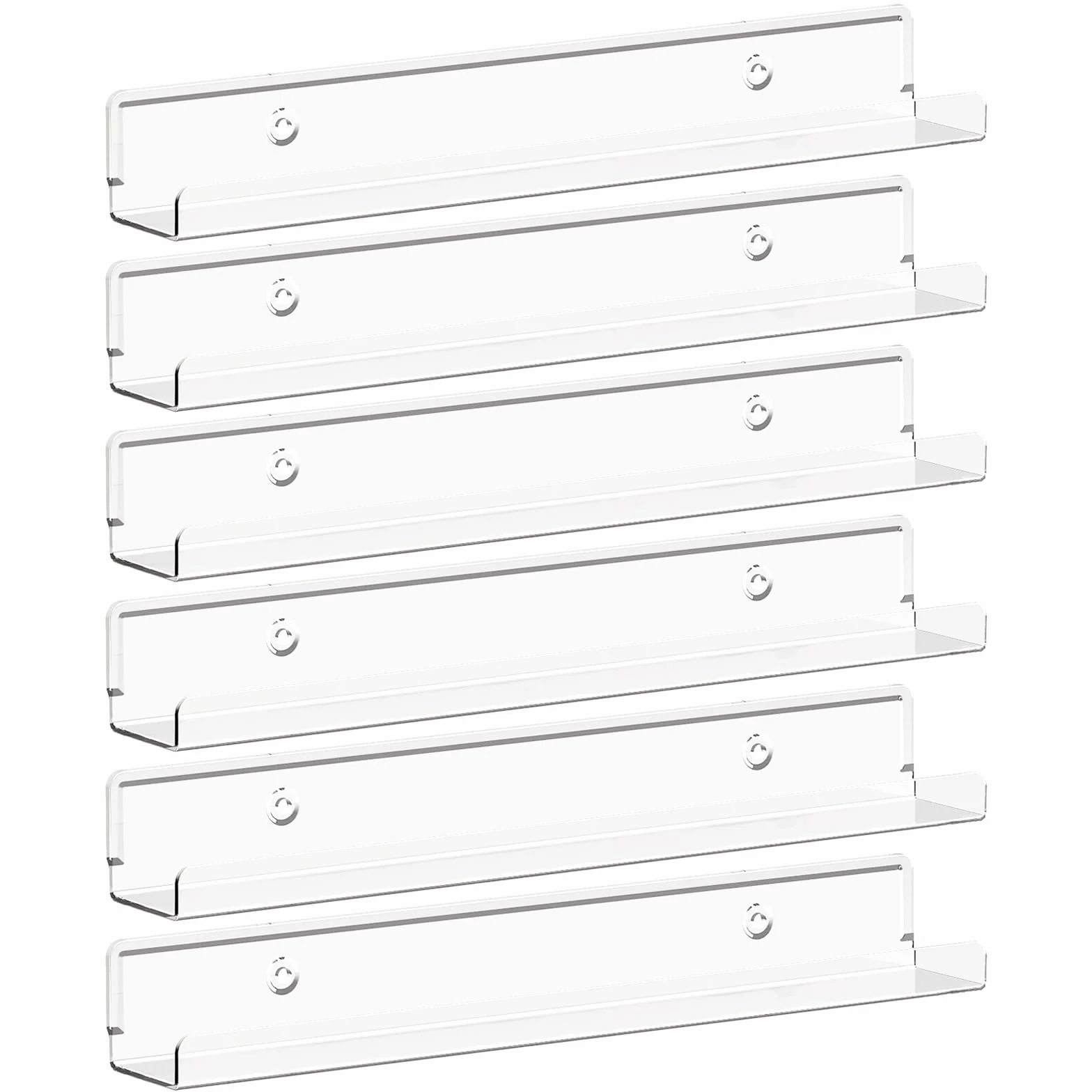 Lifewit Estantes Flotantes para Vinilos de 12 Pulgadas Paquete de 6 Unidades de Acrílico Transparente