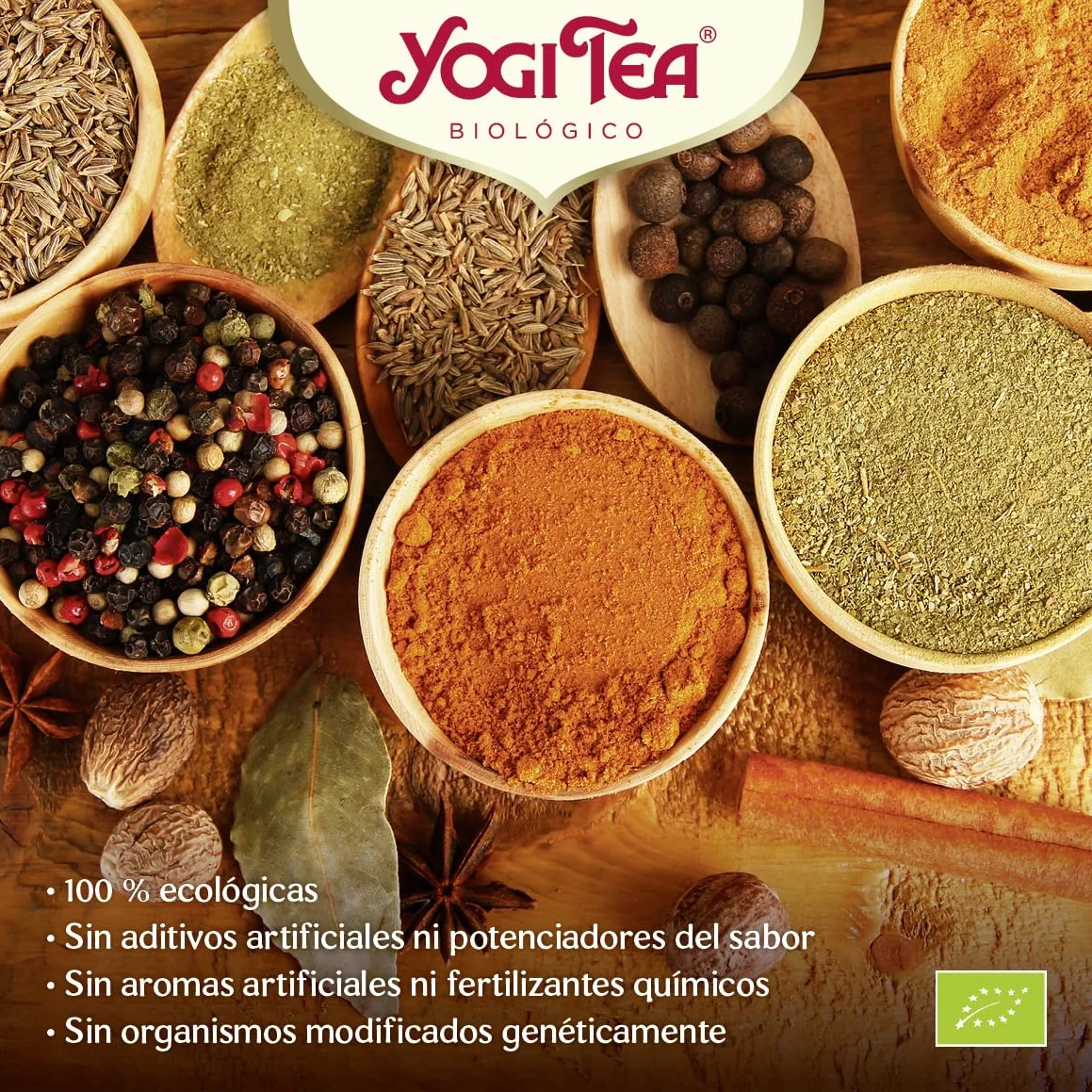 Yogi Tea Chai Dulce Infusión Ayurvédica Sin Cafeína Pack 6x17 bolsitas