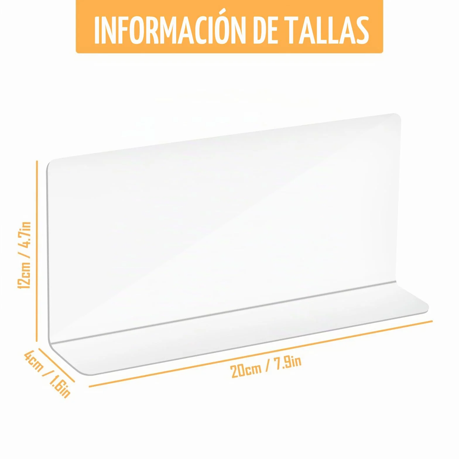 10 piezas separadores de estante, divisores de estante para armarios, PVC insonorizado transparente, divisor de estante de acrílico para estanterías, armarios de dormitorio y cocina, organización