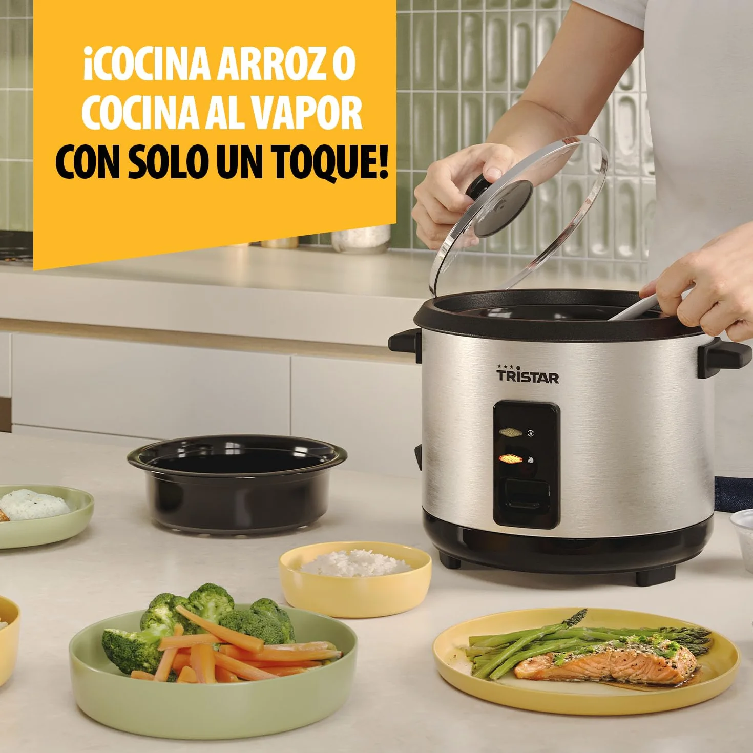 Tristar Olla Arrocera 1,5 L Acero Inoxidable 500 W RK-6145