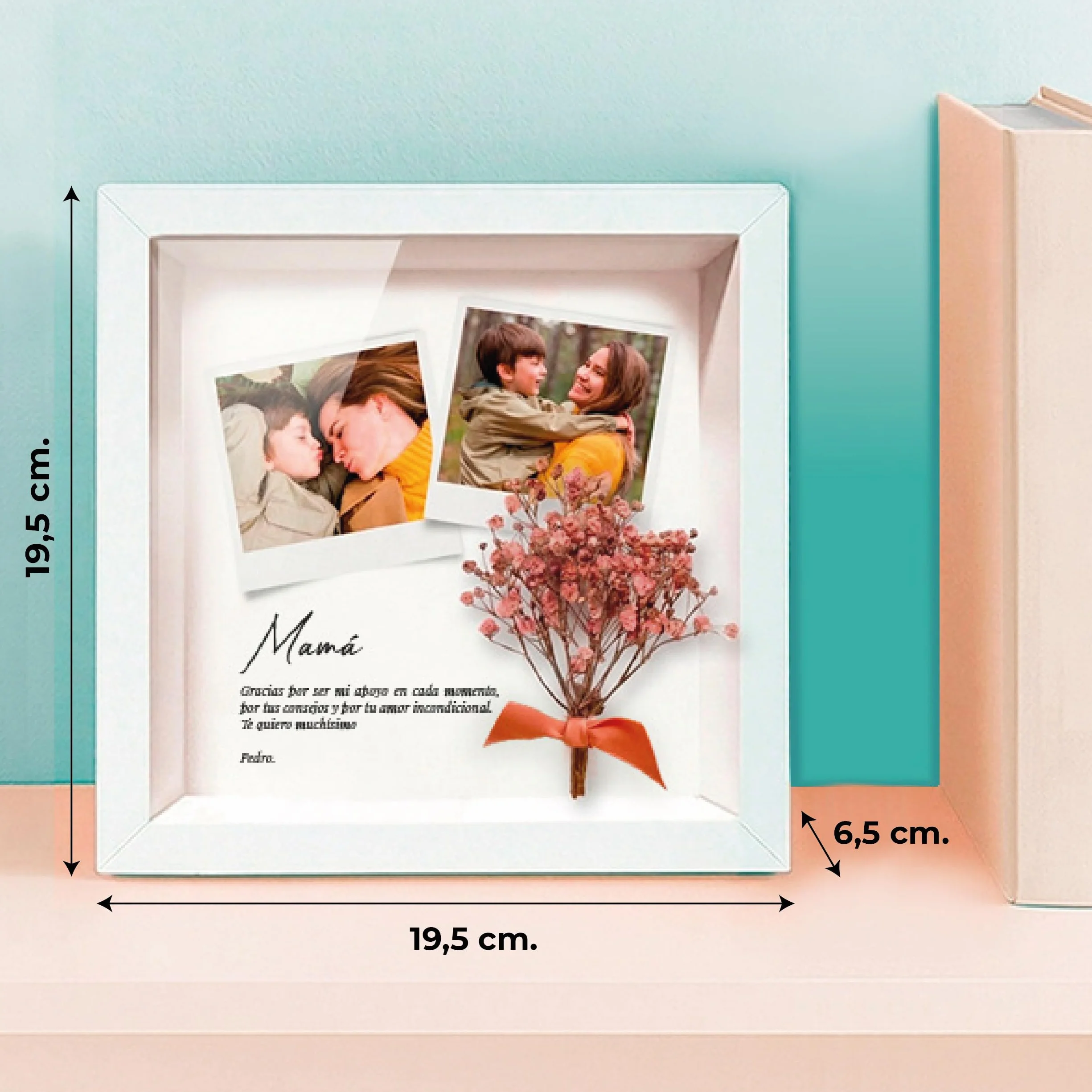 Marco con Fotos Personalizadas Flores Transparente Regalo Día de la Madre Decoración Hogar