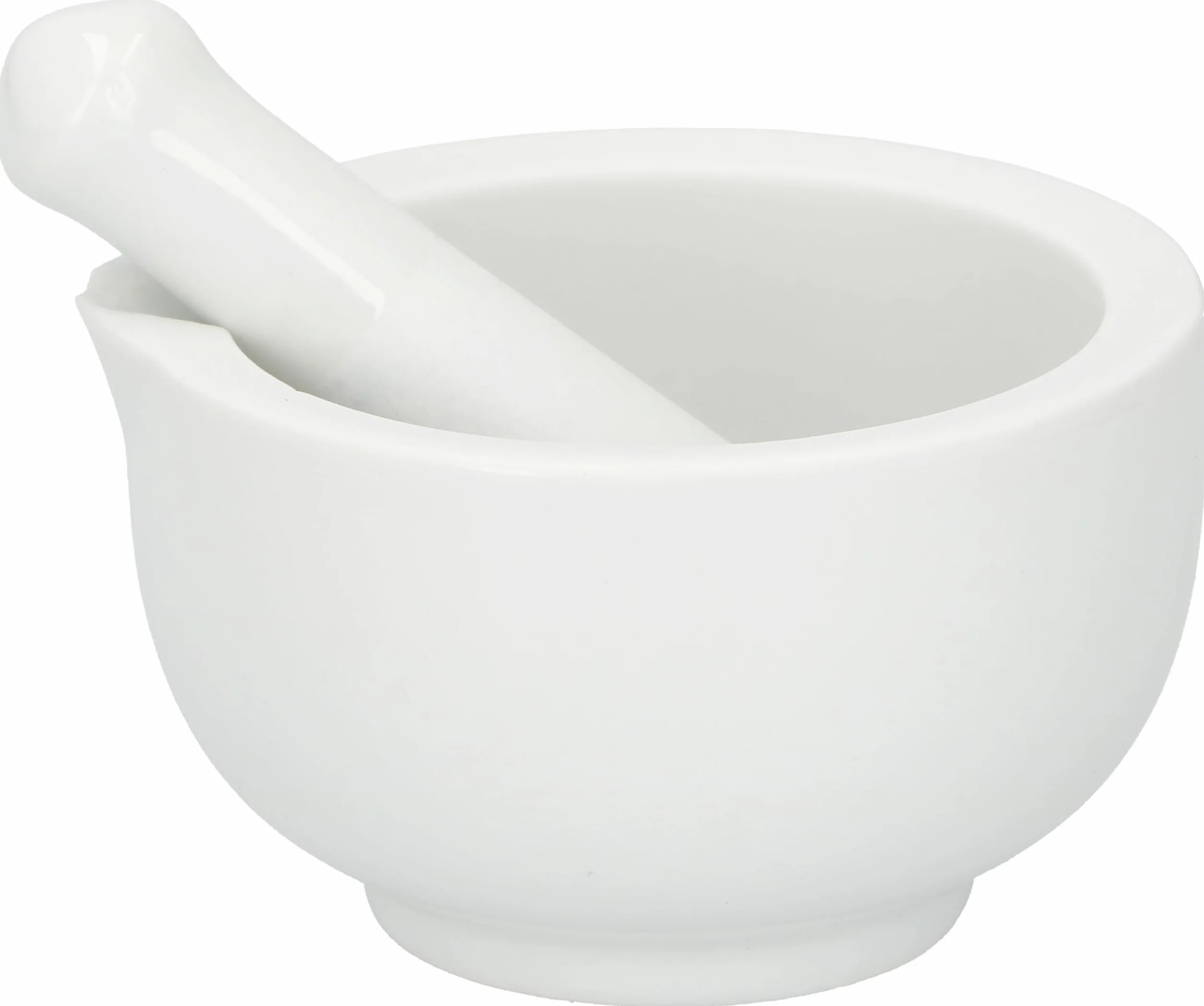 Alpina Trituradora de mano de mortero y mortero de porcelana blanca de 8,5 cm