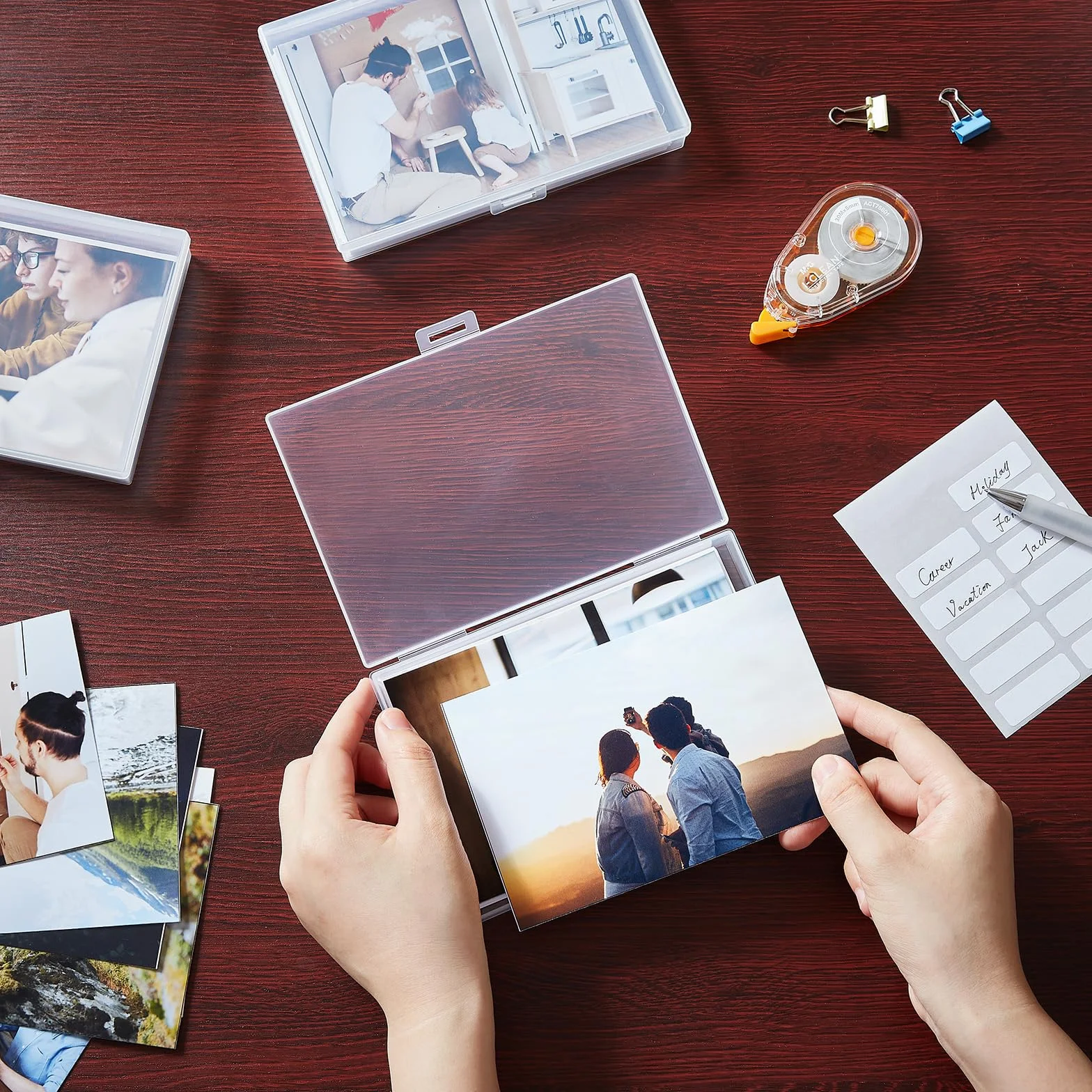 Lifewit Caja de Almacenamiento para Fotos de 10 x 15 cm, Maletín que Incluye 18 Cajas para Fotos, Estuches Transparentes, Organizador de Plástico para Semillas, Tarjetas, Manualidades, 1 Unidad