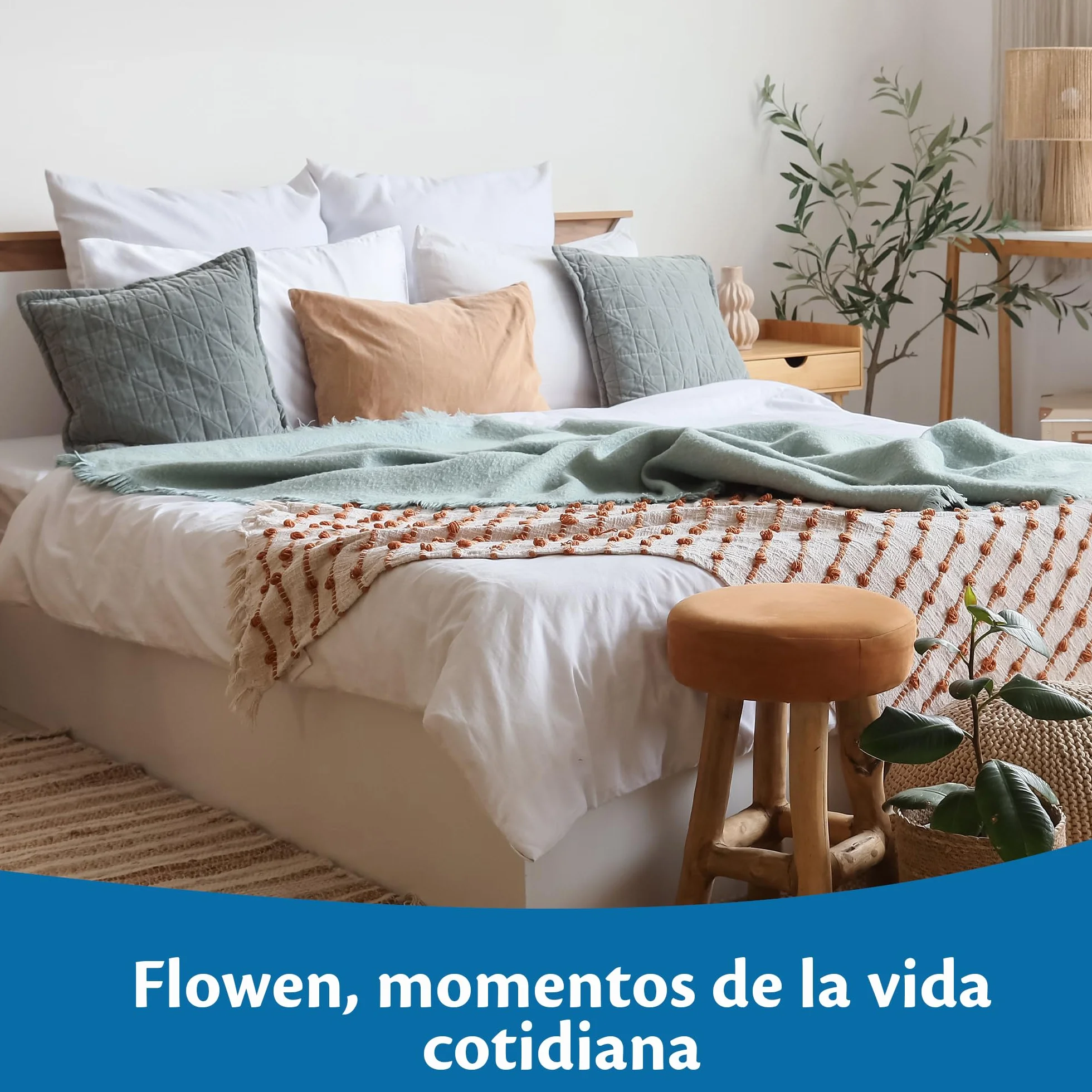 Flowen Almohada 40x60 cm Fibra Siliconada Hipoalergénica Oeko-Tex® Antialérgica Indeformable Pack 2