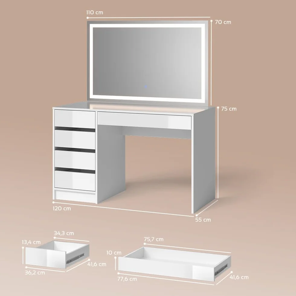 Livinity Tocador Imola, Blanco, 120 cm con iluminación LED