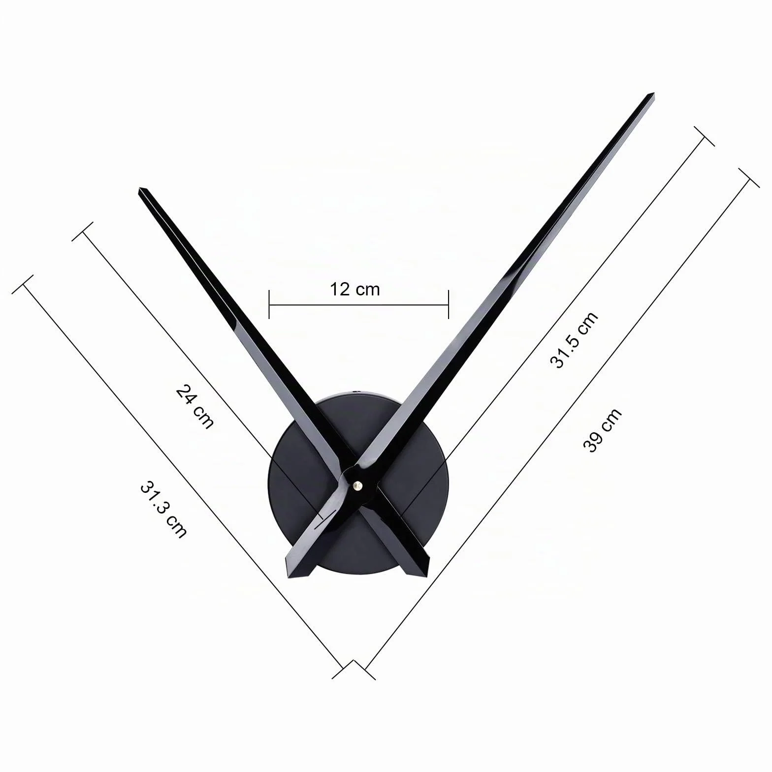 Lafocuse Agujas 3D Reloj de Pared Grande 60cm, DIY Silencioso Mecanico, Metal Negro Moderno