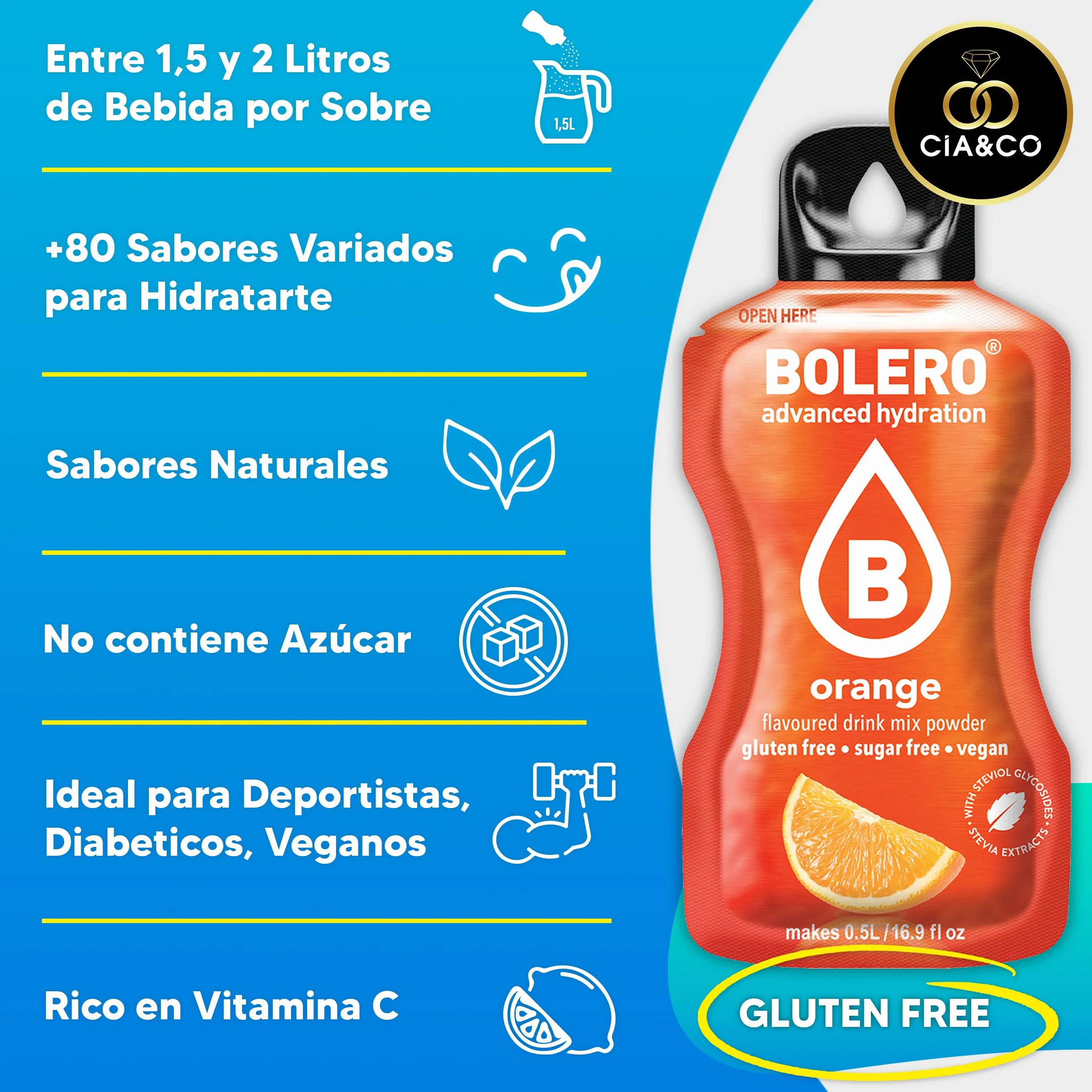 Bolero MULTIVITAMINAS Hidratante Sin Azucar 24x9 grs + 30 Pepitas Saludables