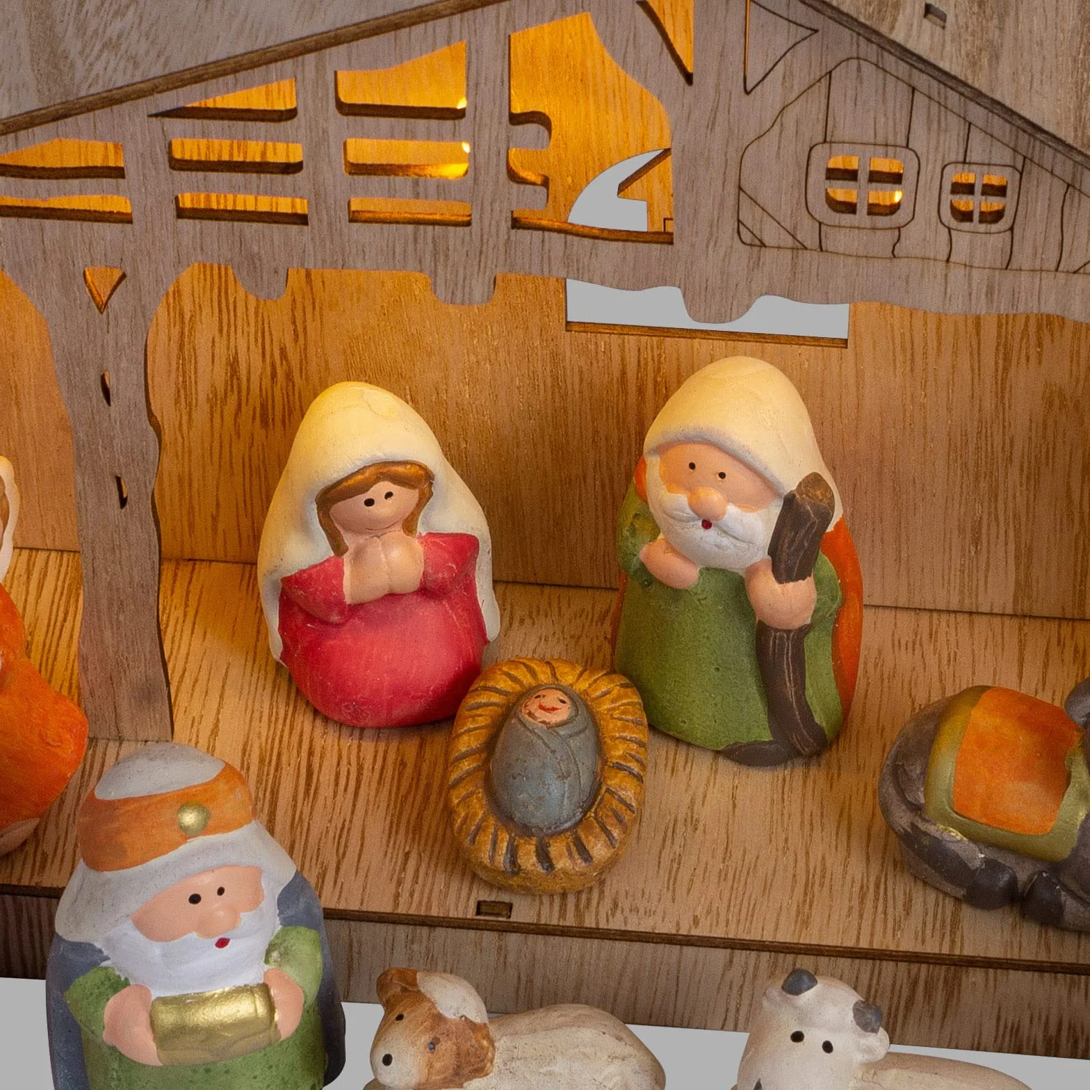 ARTECSIS Set De 11 Figuras Belén 7.5cm, Nacimiento, Belén De Cerámica Santon para Decoración Navideña