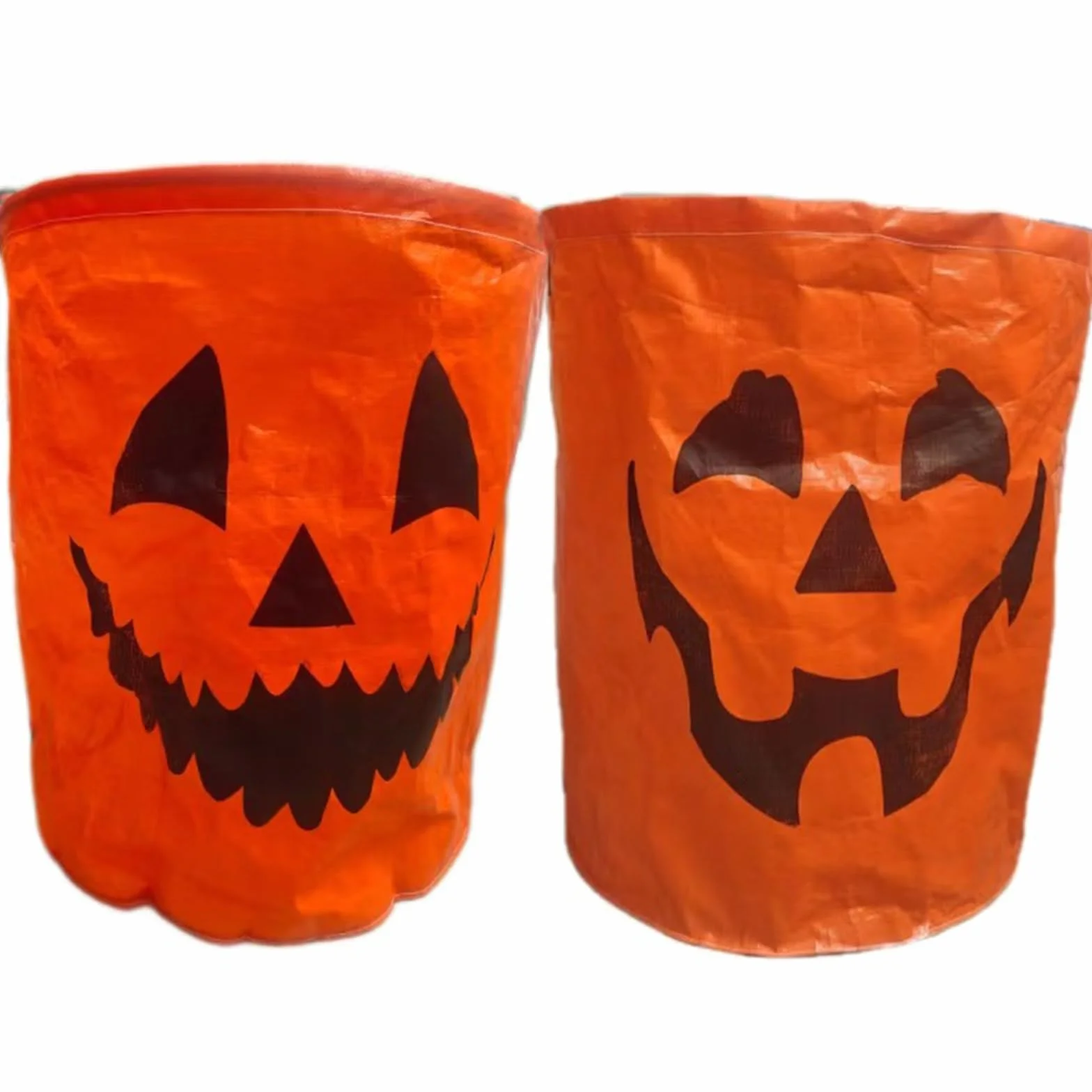 Bolsa grande impermeable de calabaza de Halloween de 60 L para recogida y almacenamiento de residuos de jardín, 45 x 38 cm, bolsa de basura de jardín de gran capacidad