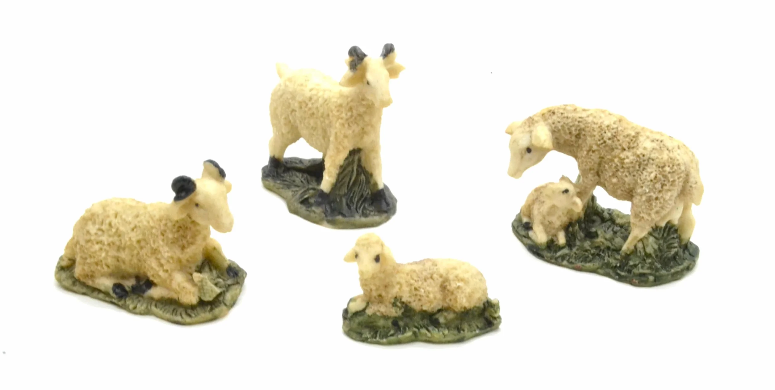 Figuritas de Navidad 6cm Ovejas Carneros Corderos Escena Natividad Animales 3 Reyes