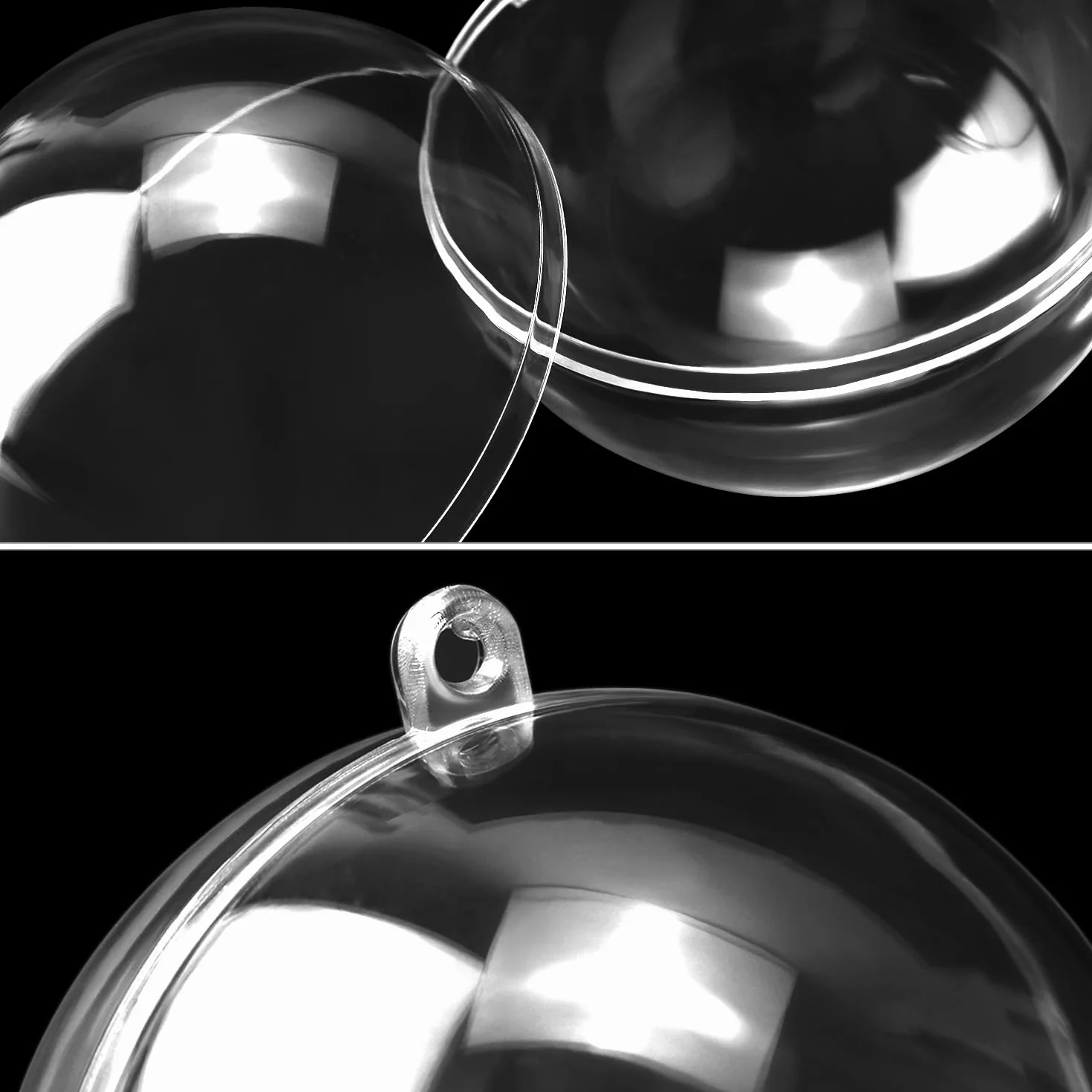 Bolas de Navidad Transparentes Ø8cm Plástico 20 Unidades QWORK