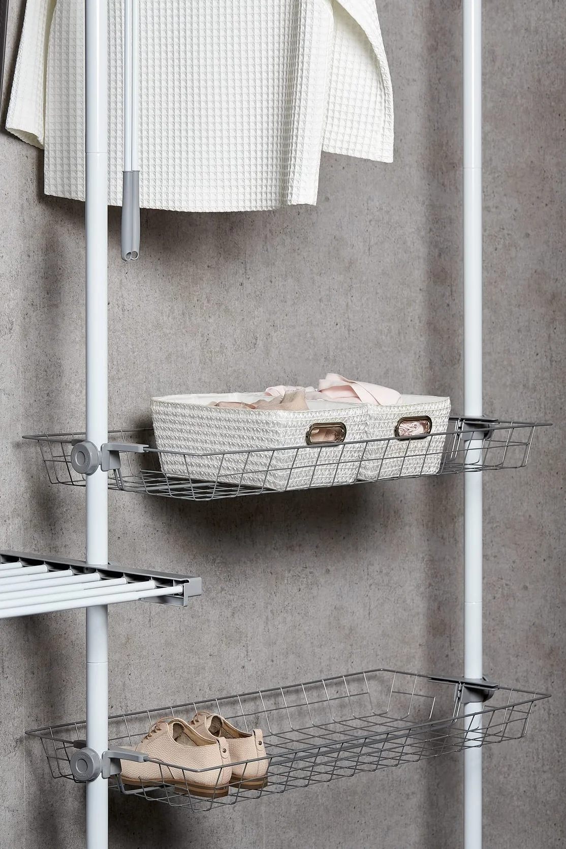 WENKO Sistema telescópico Herkules Duo ajustable guardarropa Acero 164-215 x 165-300 x 38 cm Blanco