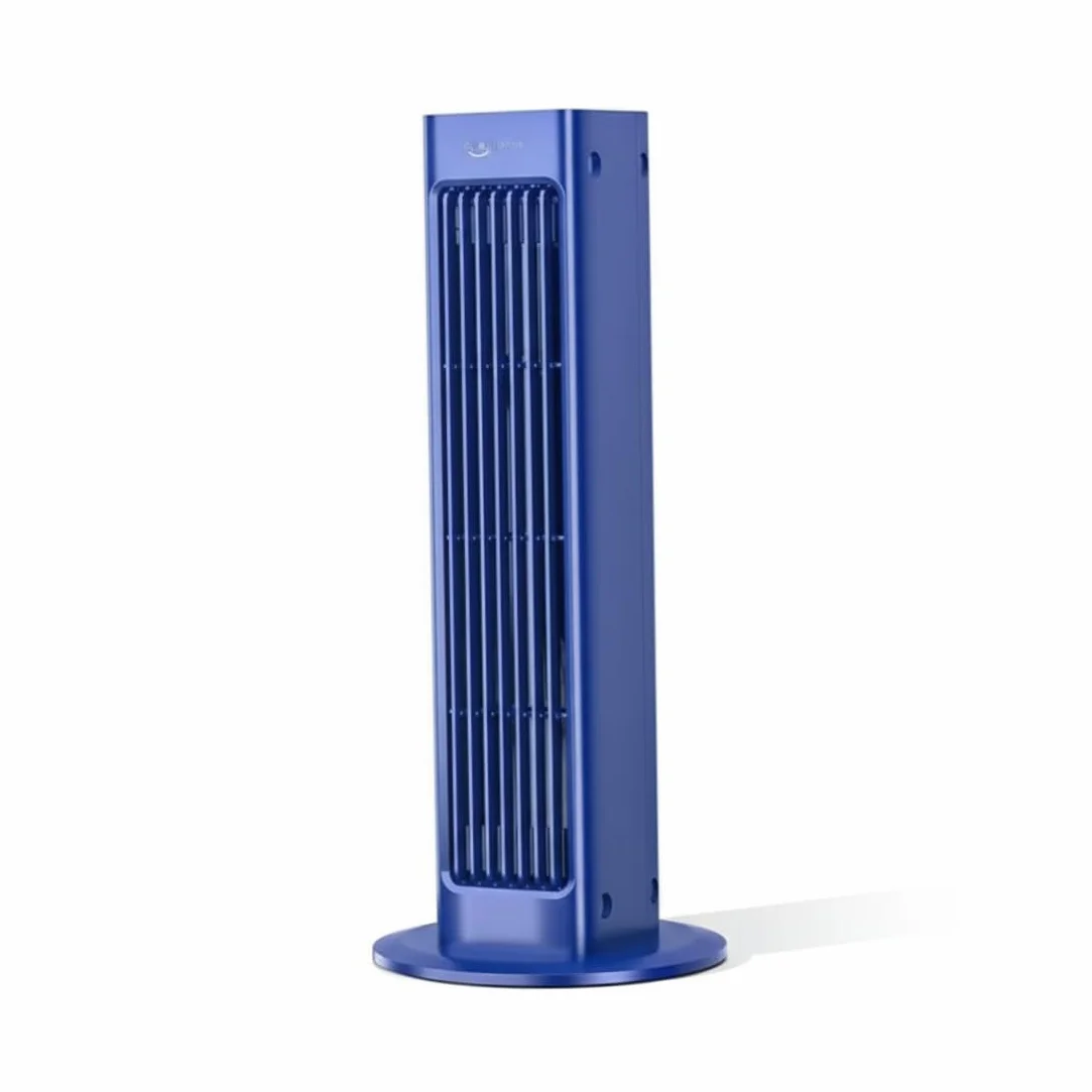 Ventilador de Torre con Control Remoto, Ventilador de refrigeración portátil oscilante de 60° para Dormitorio, Torre silenciosa con batería de 4000 Mah y Soporte de Pared 3 en 1, Abs Azul