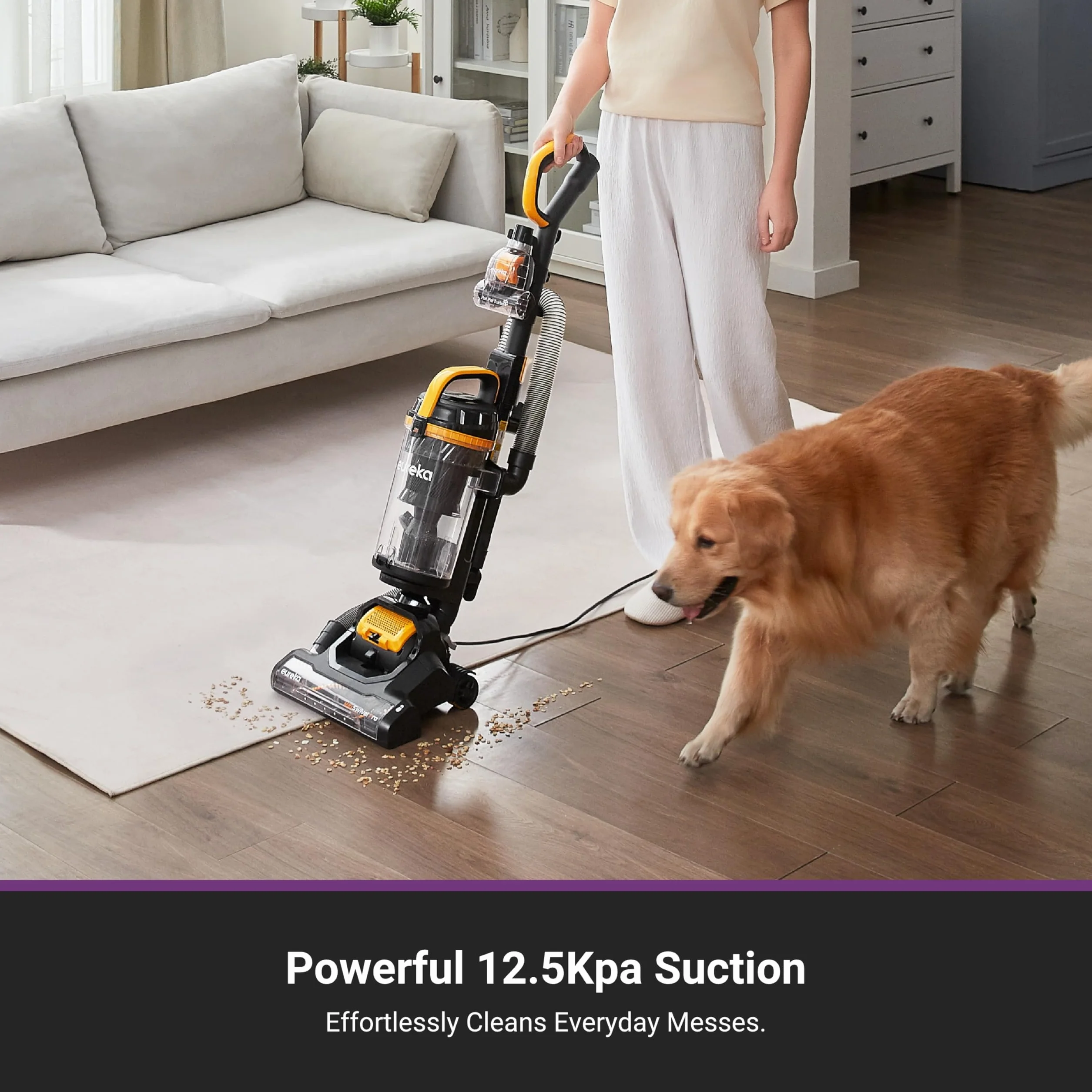 Eureka MaxSwivel Pro Dirección Giratoria para Alfombra y Suelo Duro Amarillo