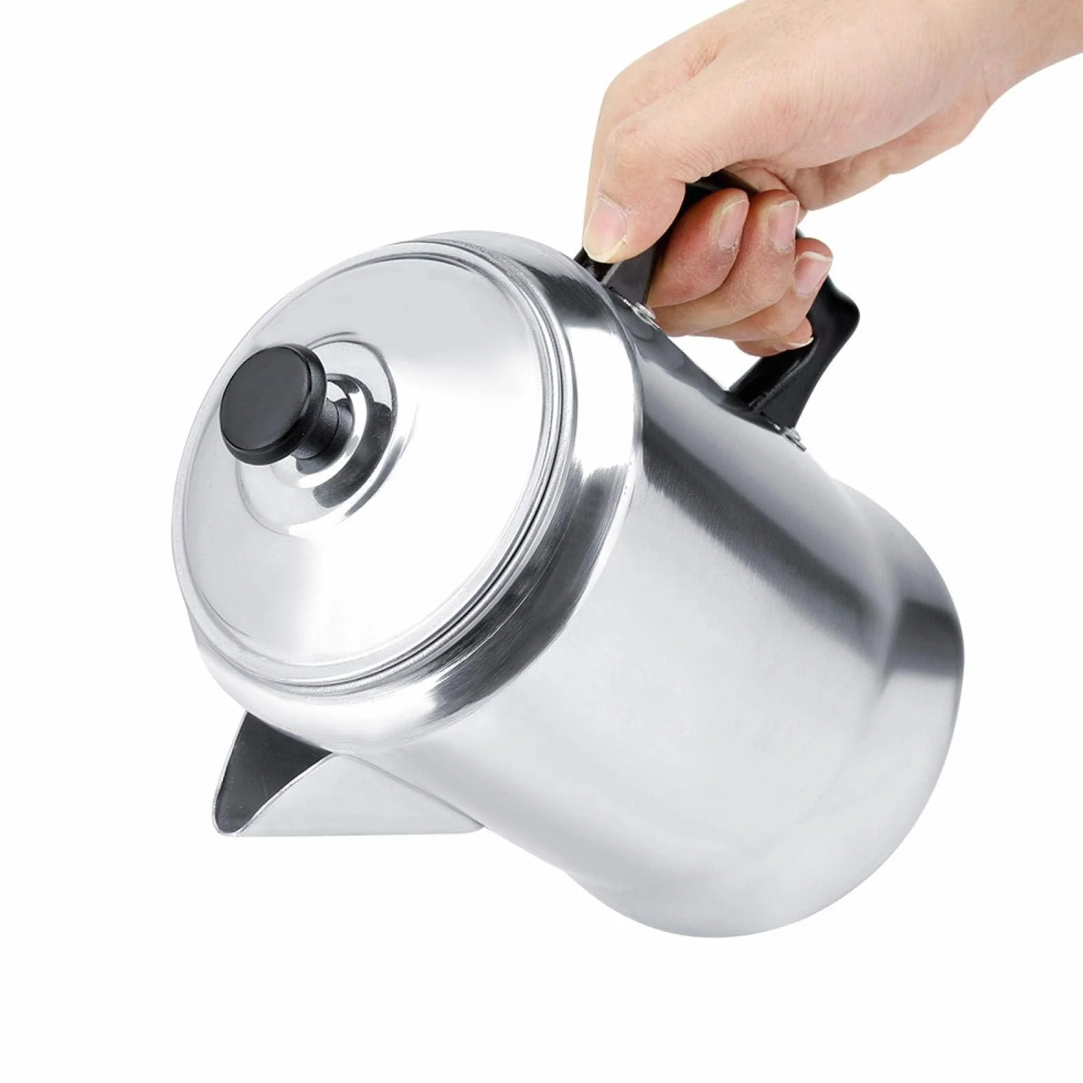 HERCHR Cafetera Italiana de Aluminio 3L, Gran Capacidad, Moka para Estufa, Hogar y Camping
