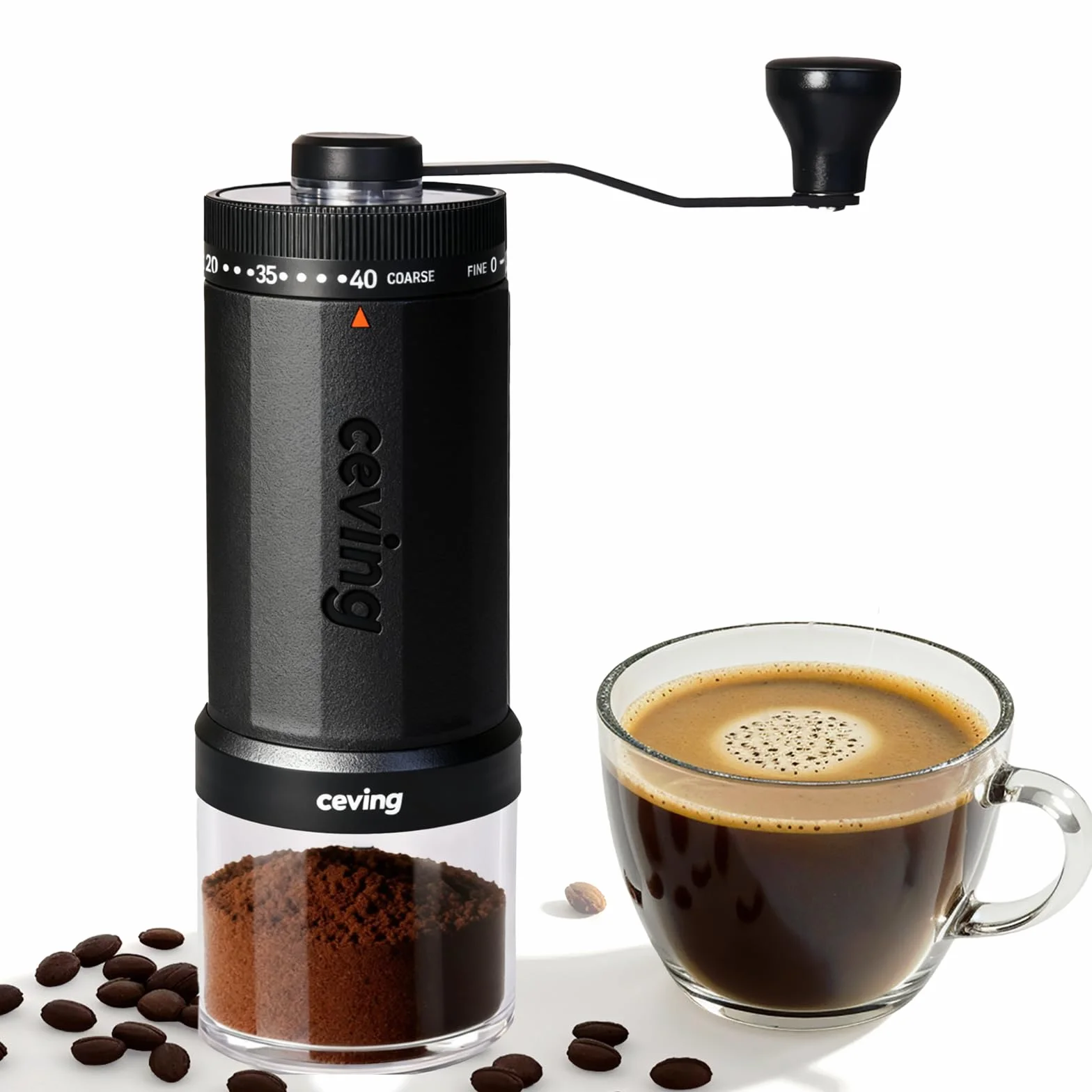 Molinillo de Café Manual 60g 40 Niveles Muelas Cónicas de Cerámica