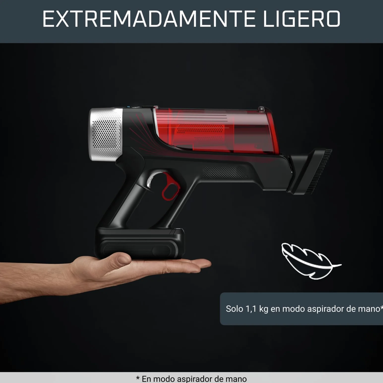 Rowenta X-Force Flex 9.60 Animal Care - Aspiradora Escoba sin Cable, 100 AW de Potencia, batería 45 min, Tubo Flexible, luz LED, Ajuste automático, Cepillo Mascotas (Reacondicionado)