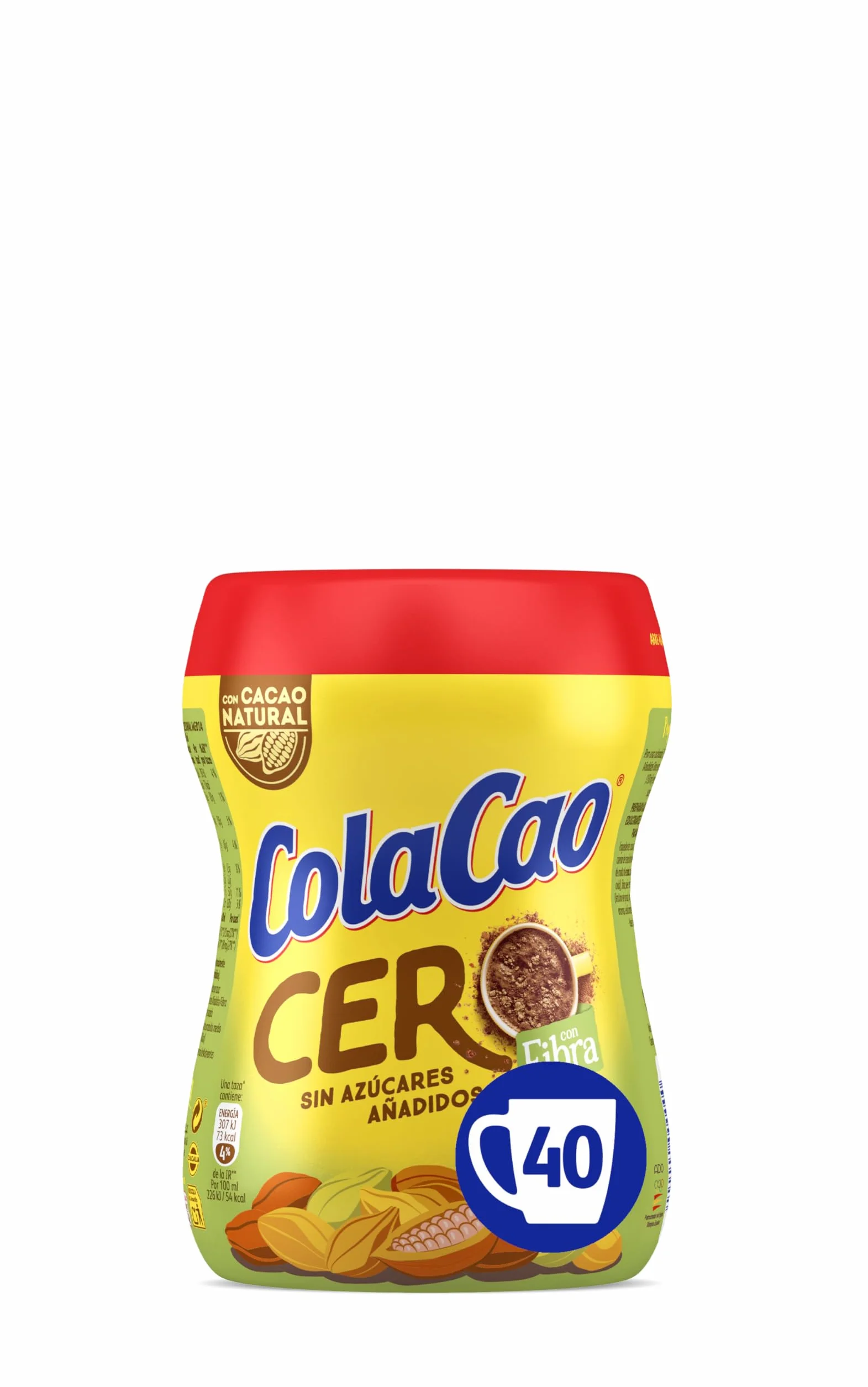 ColaCao Cacao Soluble Natural 0% Azúcares Añadidos con Fibra 300g