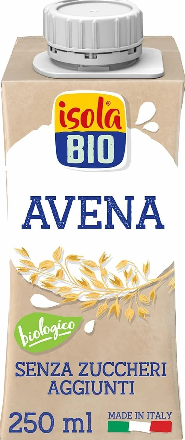 Isola Bio Bebida Vegetal de Avena Pack 3x250 ml Fuente de Calcio y Fibra Sin Azúcares Añadidos Vegana