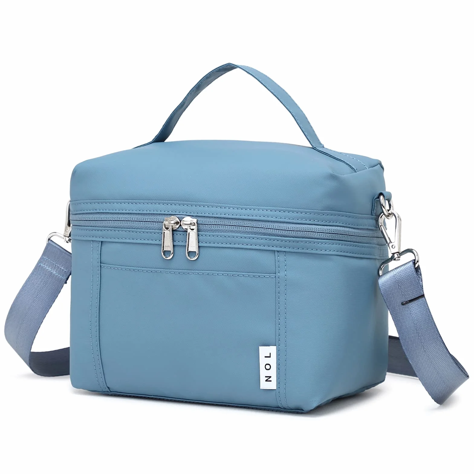 NOL - Loncheras aisladas para mujer, bolsa térmica ligera de nailon impermeable para el trabajo, color azul polvoriento, talla S, 4 L