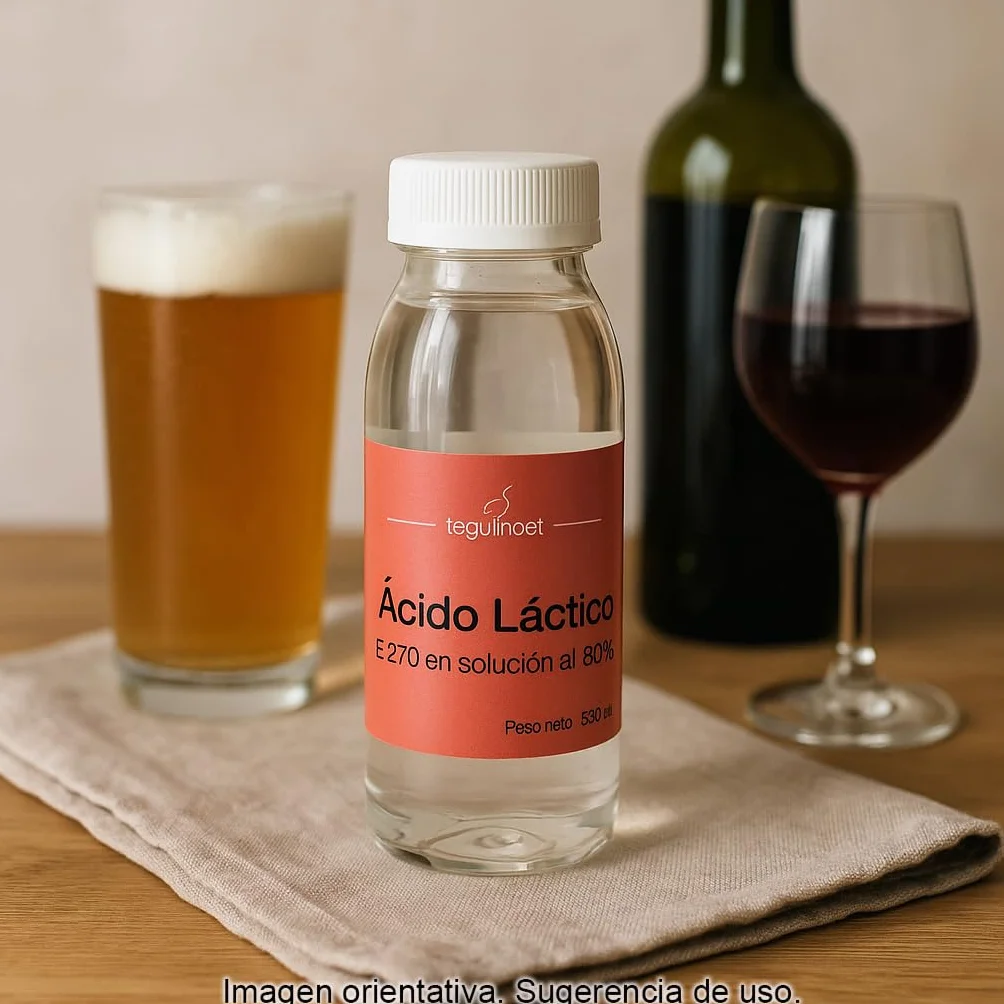 Ácido láctico E270 80% 250 ml acidulante alimentario para ajustar pH cerveza vino