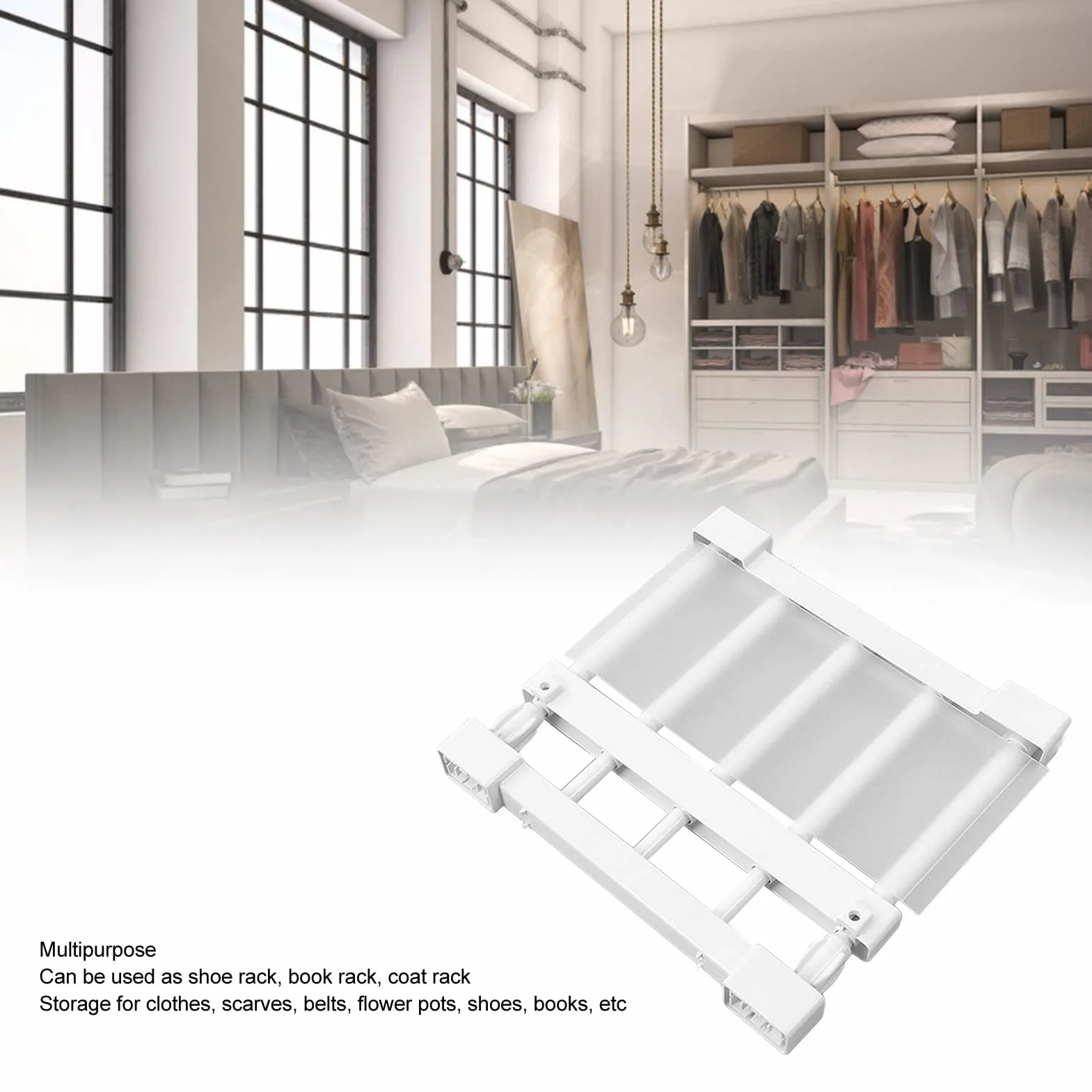 Acuto Estante Ajustable para Armario Sin Clavos, Organizador Extensible Multifuncional de Tensión Ajustable 23-30 cm