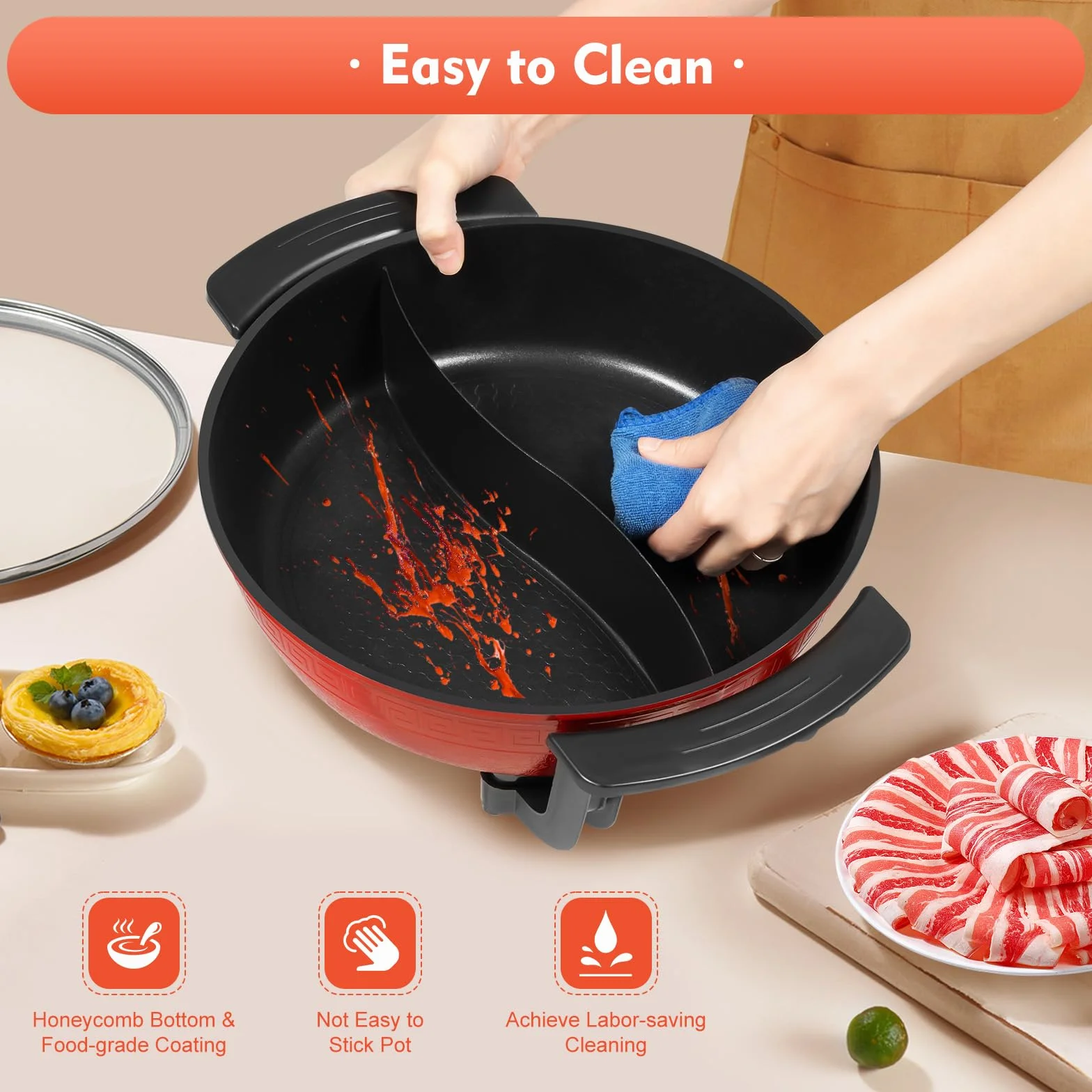 Olla China Shabu 6L Yuan Yang 30x8 cm 220V Twin Hot Pot
