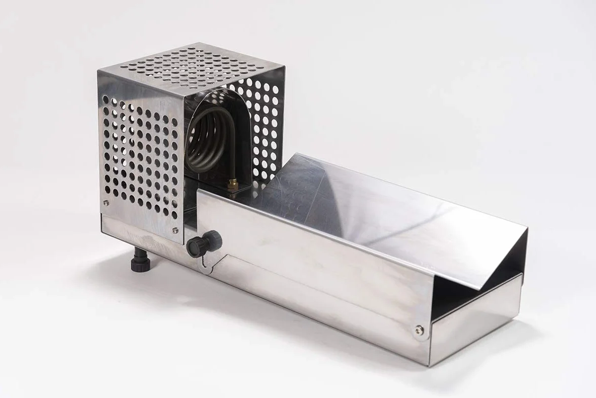Termocapsuladora de acero inoxidable para aplicación de cápsulas termorretráctiles en botellas de cristal para vino y aceite