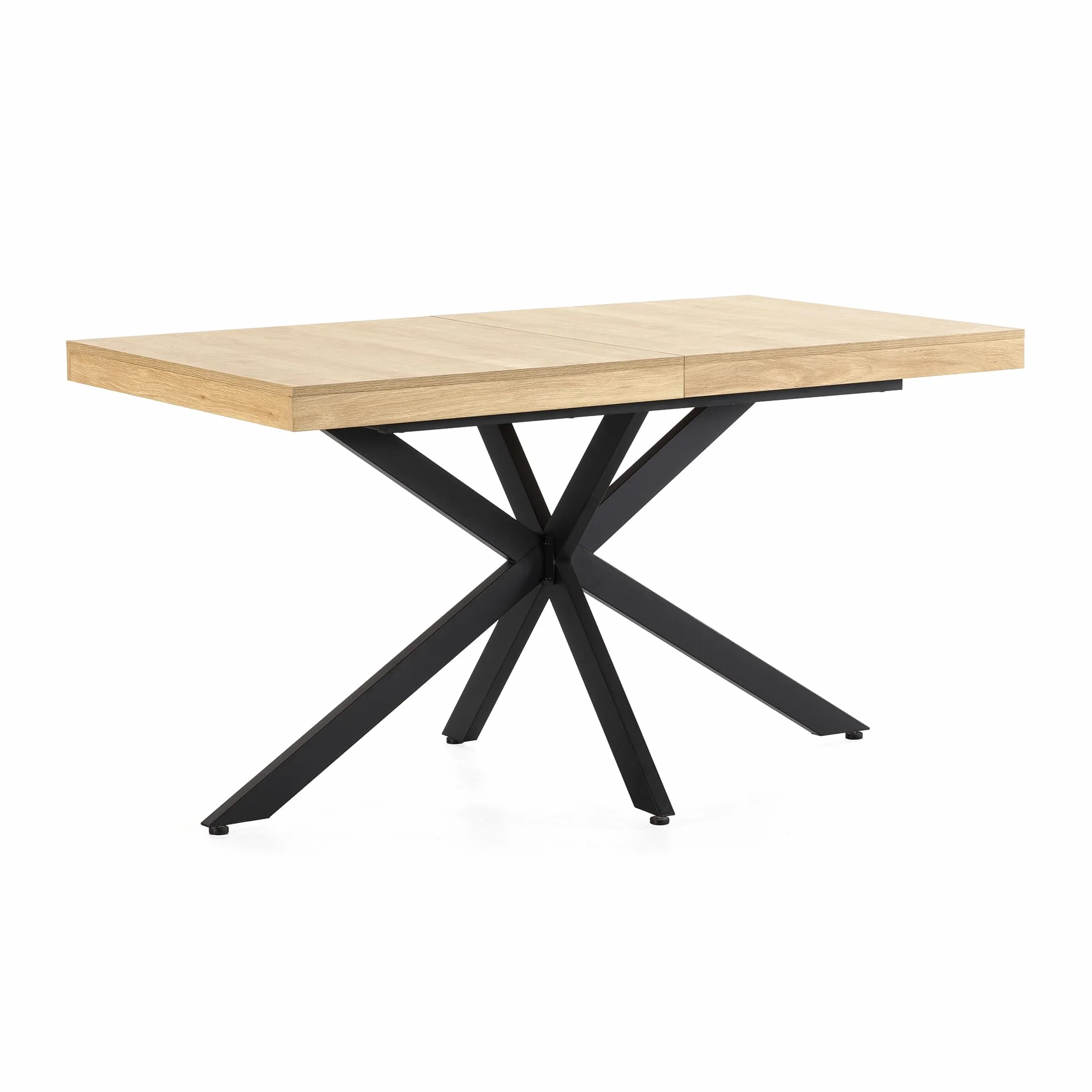 HOMN LIVING Mesa de Comedor Extensible Genova Color Roble, 140-180 cm (Largo) 80 cm (Profundidad) 75 cm (Altura)