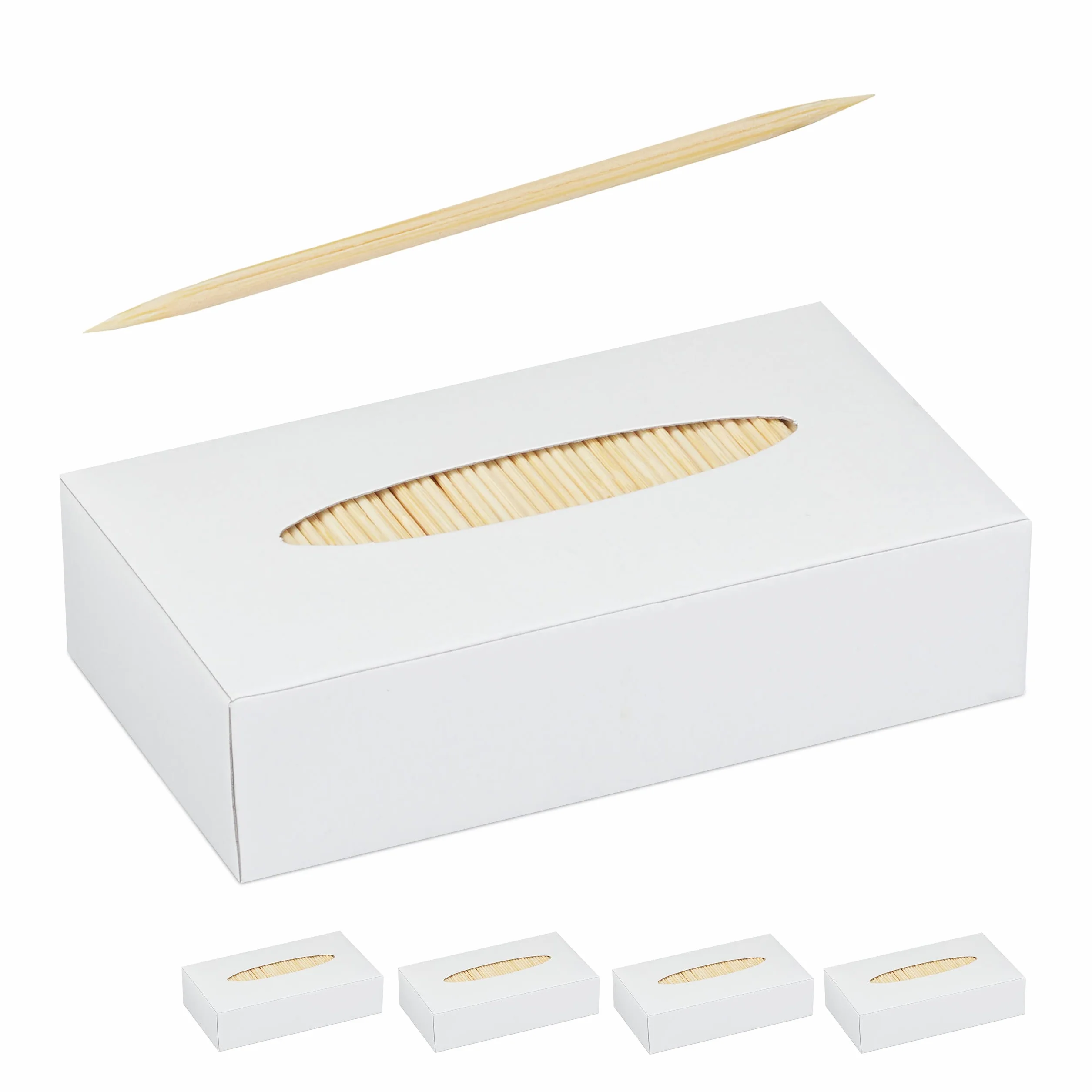 Relaxdays Palillos para Dientes 6,5 cm Marrón