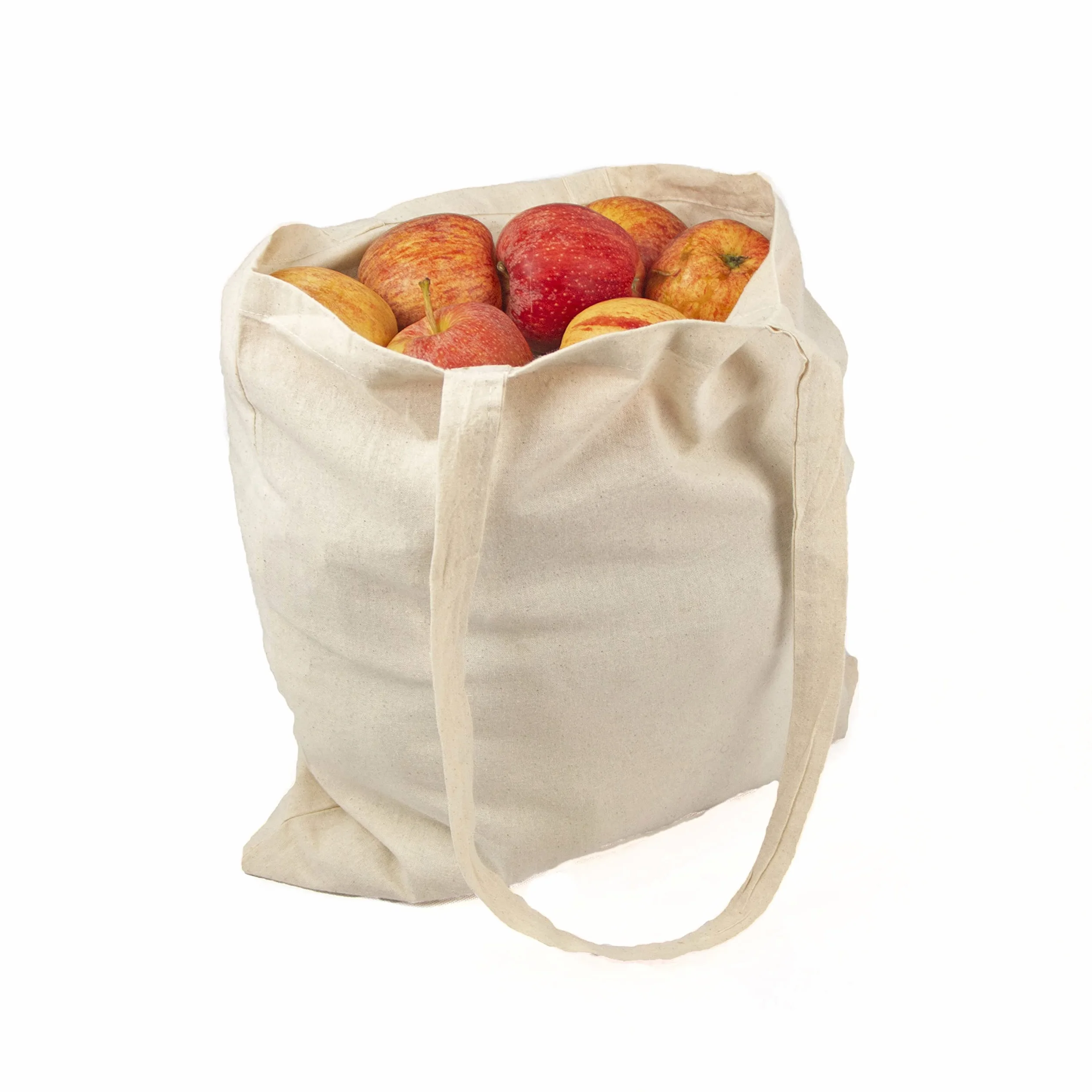 Bolsa algodón natural 41 x 37 cm con asas largas