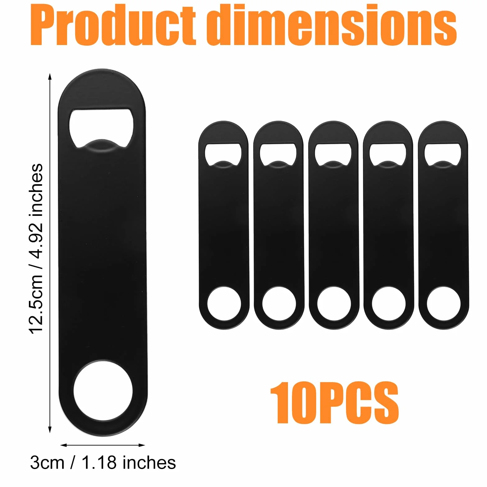 Paquete de 10 Abridores de Botellas Planos, 12.5cm Abrebotellas Plano Abridor de Cerveza, Abrebotellas Plano de Acero Inoxidable para Pubs, Locales de Karaoke, Hogares, Excursiones Al Aire Libre