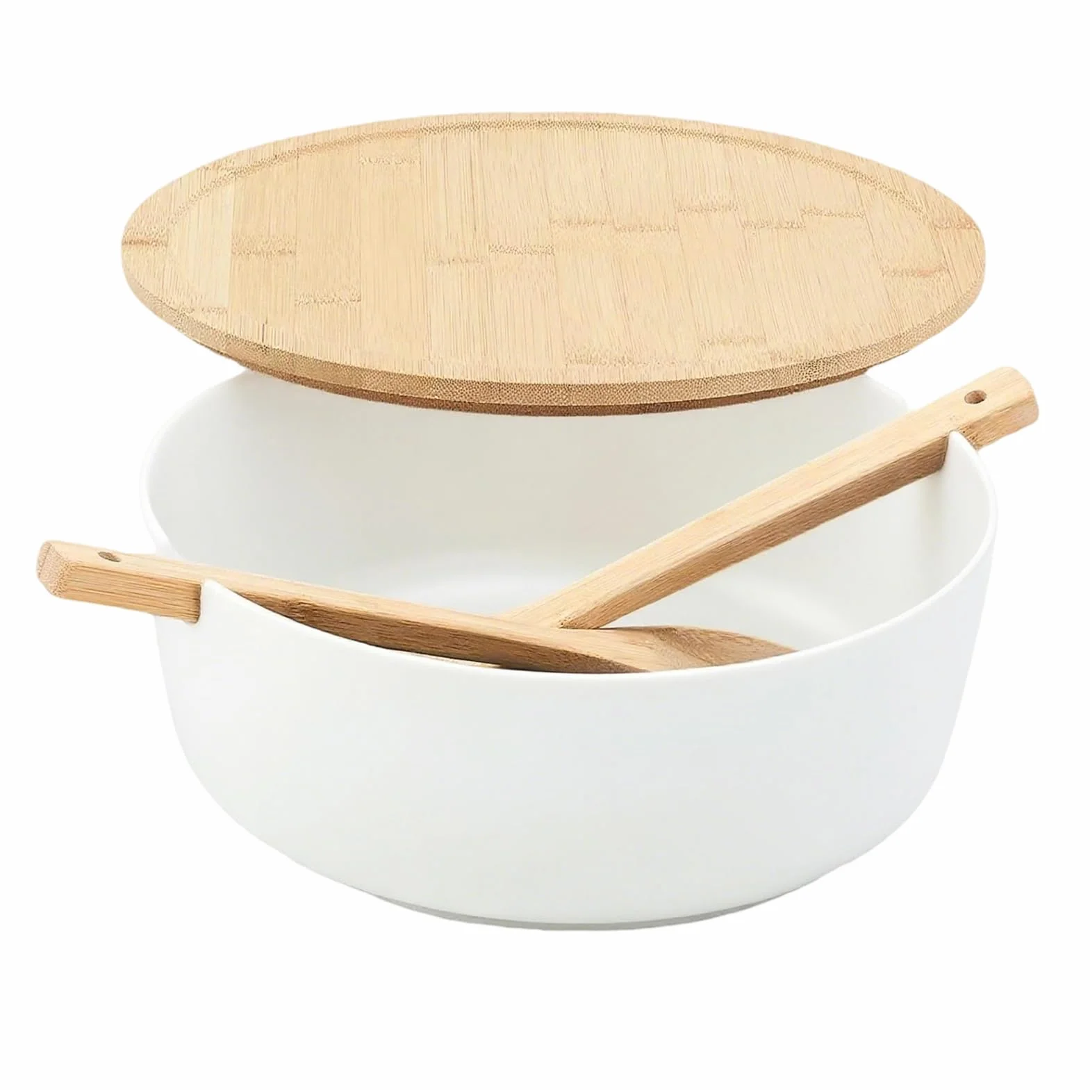 Ensaladera Ensaladeras De Madera Vajilla Cuchara Tenedor | Boles s para Ensaladas y Comer Frutas, Snacks, Pasta, Preparación de Comidas, , Camping, Barbacoa