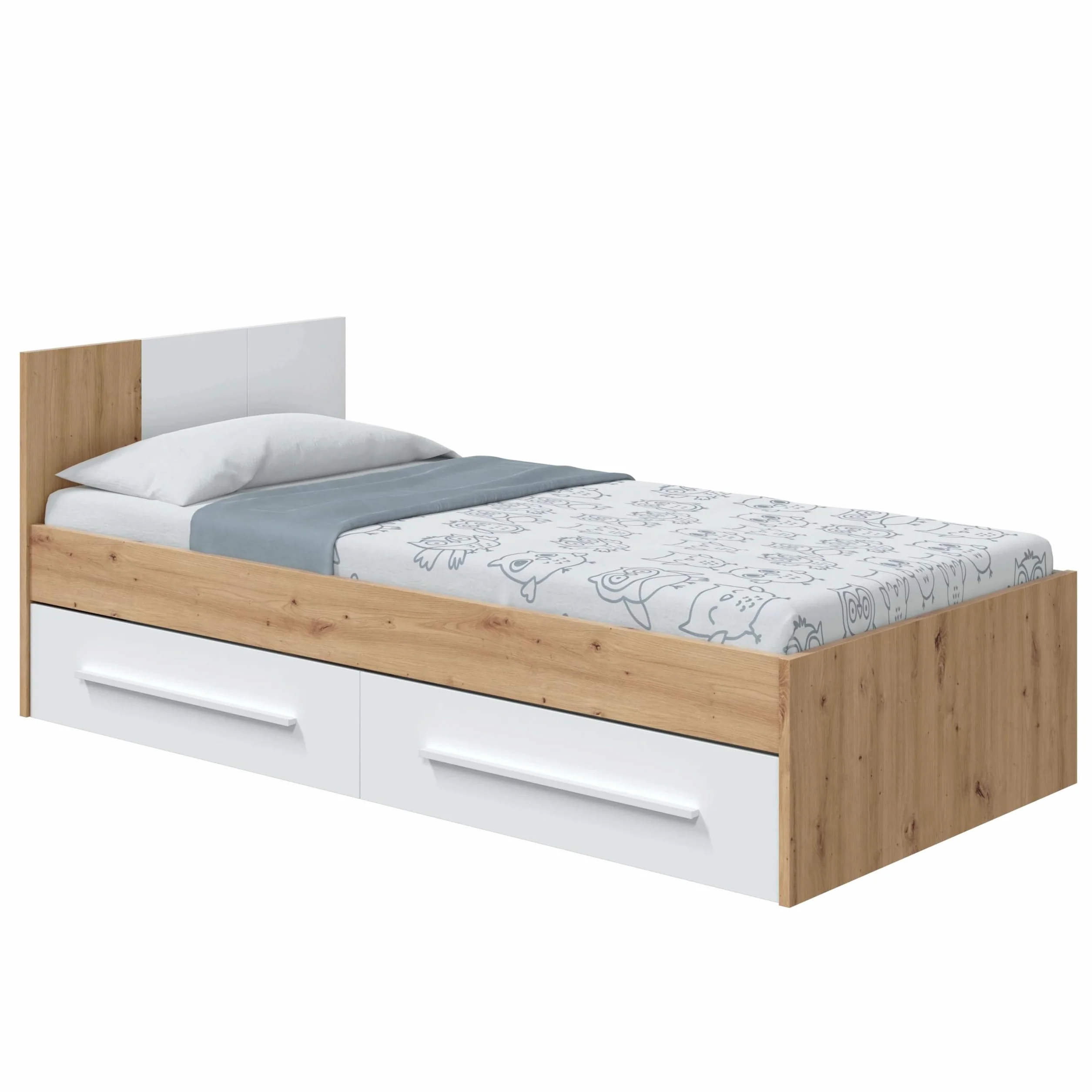 Miroytengo Pack 3 Muebles Juveniles Noa en Color Roble Nodi y Blanco Artik