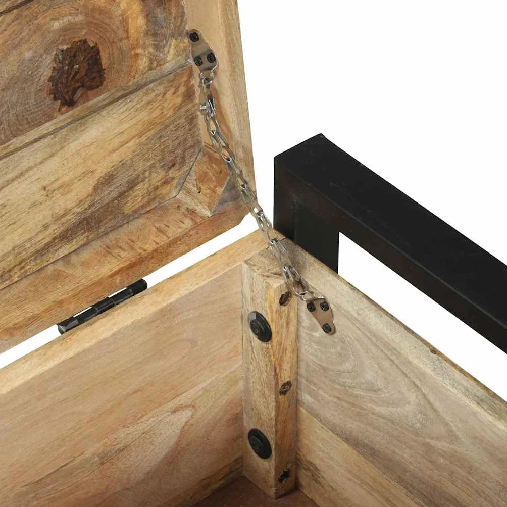 vidaXL Baúles de Almacenamiento 80 x 30 x 30 cm Madera Maciza de Mango, Almacenamiento para Dormitorio, cofres rectangulares, Estilo Industrial, solución rústica para tu Loft