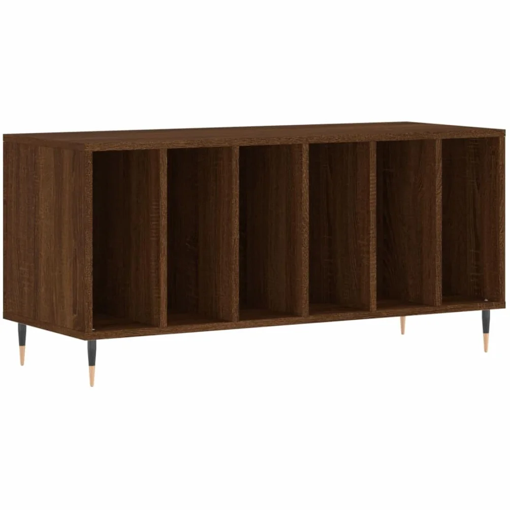 vidaXL Mueble Discos Madera contrachapada Roble marrón 100x38x48 cm