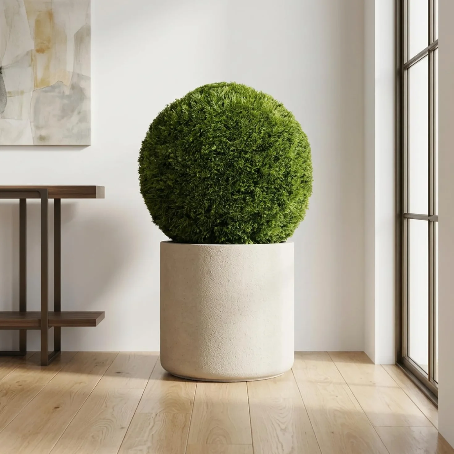 Bola de Boj Artificial Kenia 33 cm de diámetro | Esfera Artificial Exterior con Protección UV 5 Años | Topiario Decorativo para Jardín, Terraza y Entrada