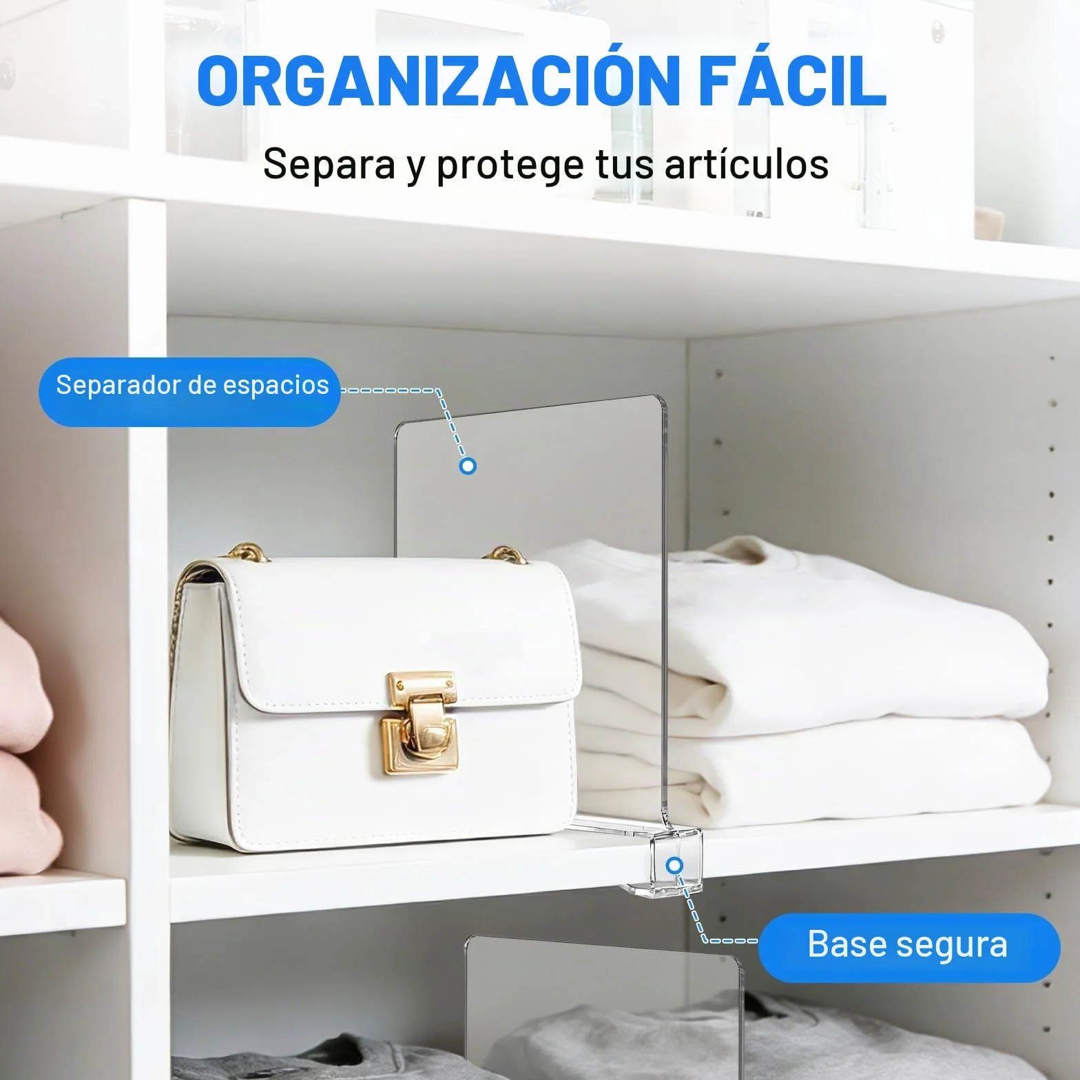 8 Piezas Separadores de Estantes Acrílicos Transparentes, 30 X 20cm,Baldas Armario Interior,Acrílico Transparente Separador Estanteria,Eparador Multifuncional para Armarios, Muebles y Estantería